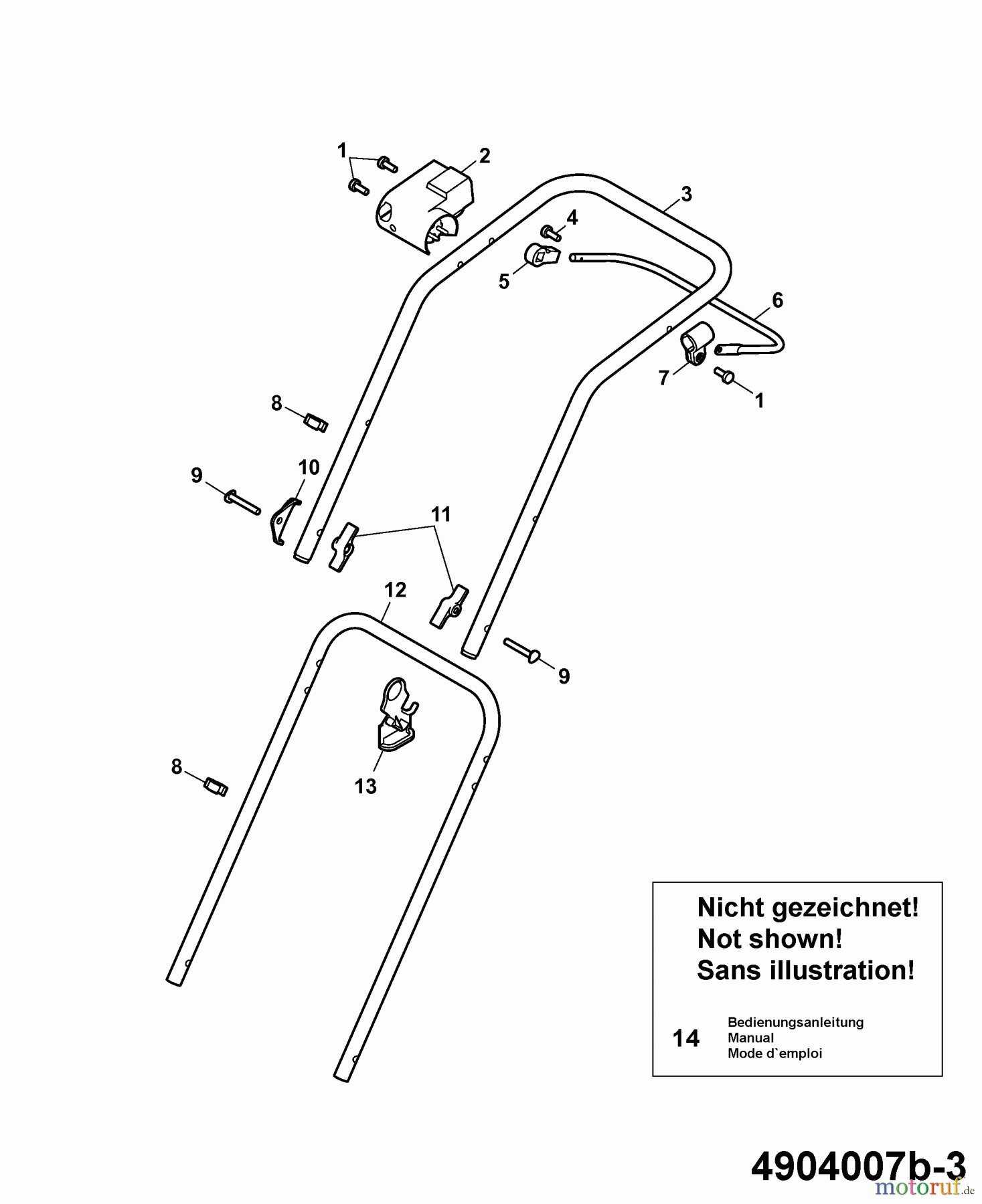  Wolf-Garten Electric mower 2.34 E 4904007 Series B  (2007) Handle