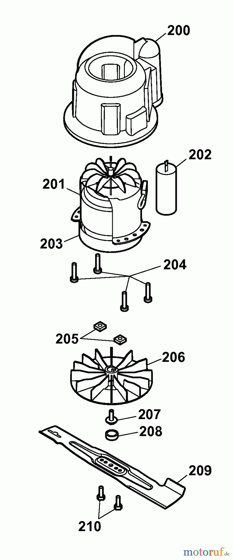  Wolf-Garten Electric mower 2.34 E 4904007 Series C  (2008) Blade, Blade adapter, Engine