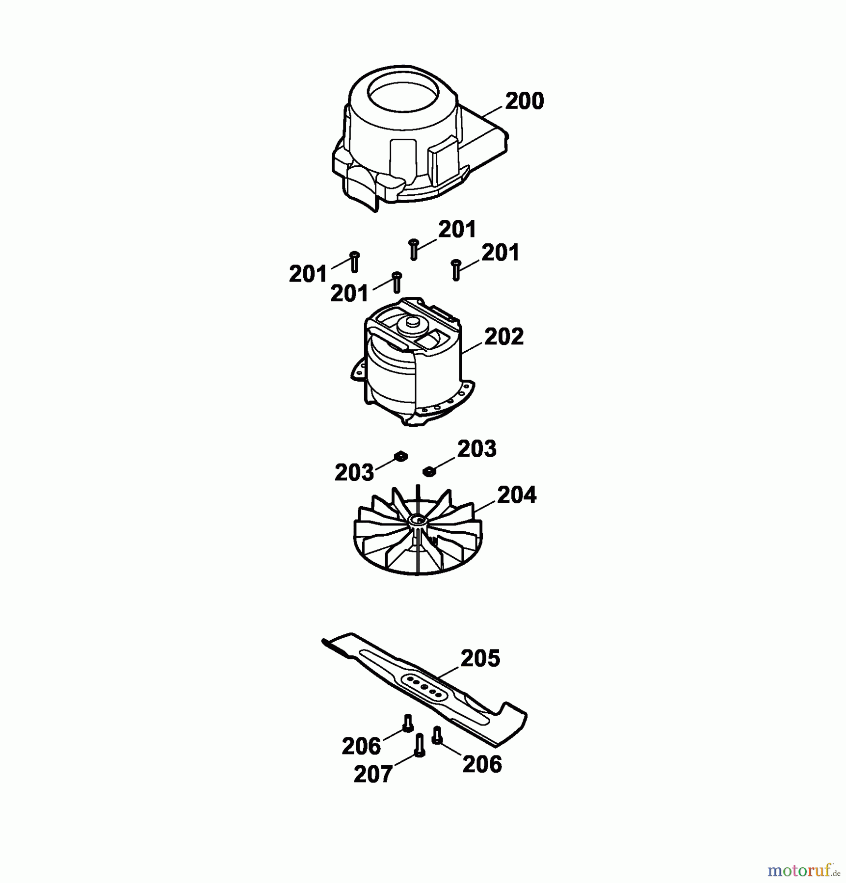  Wolf-Garten Electric mower 2.32 E-1 4905000 Series A  (2006) Blade, Blade adapter, Engine