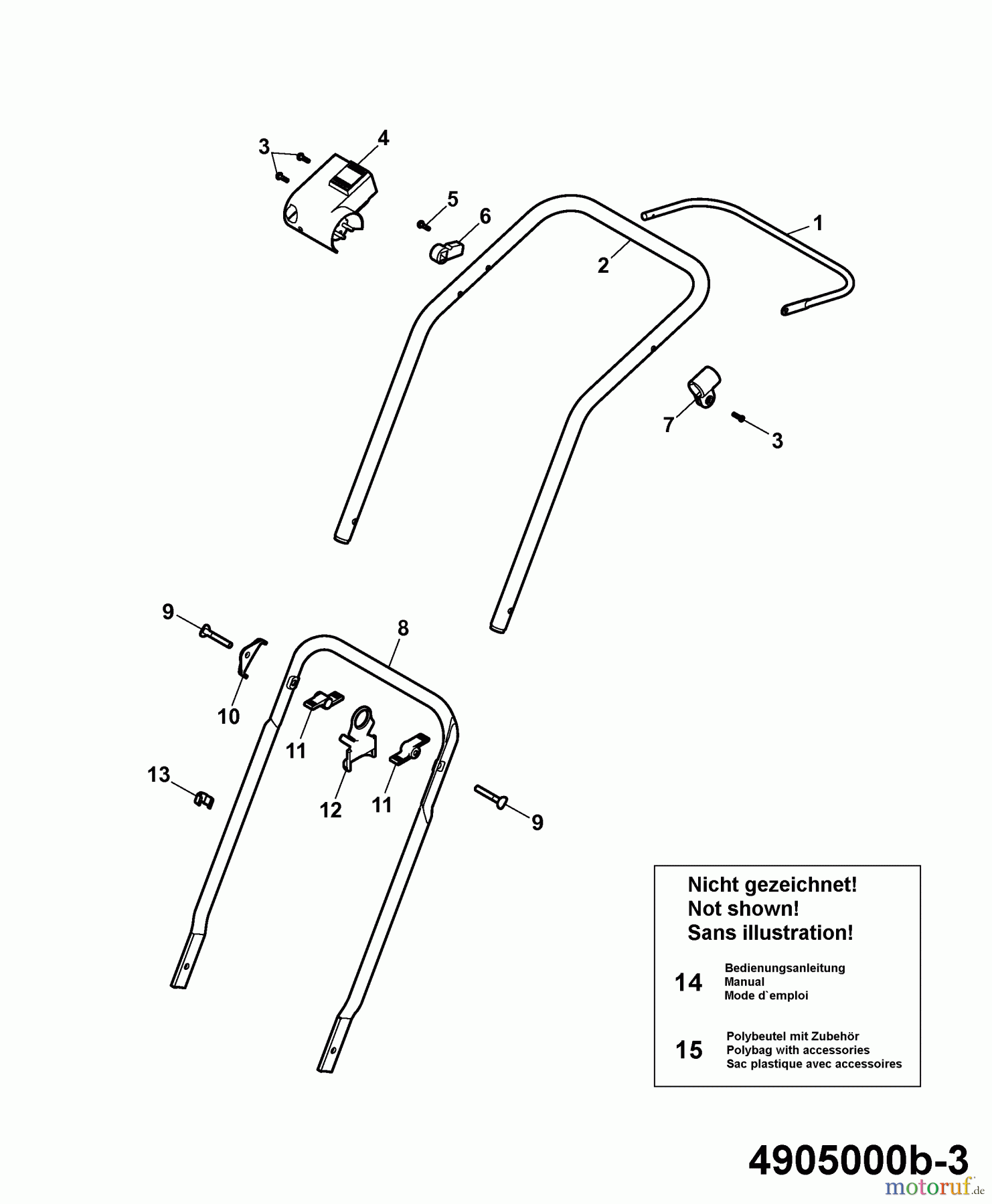  Wolf-Garten Electric mower 2.32 E-1 4905000 Series B  (2007) Handle