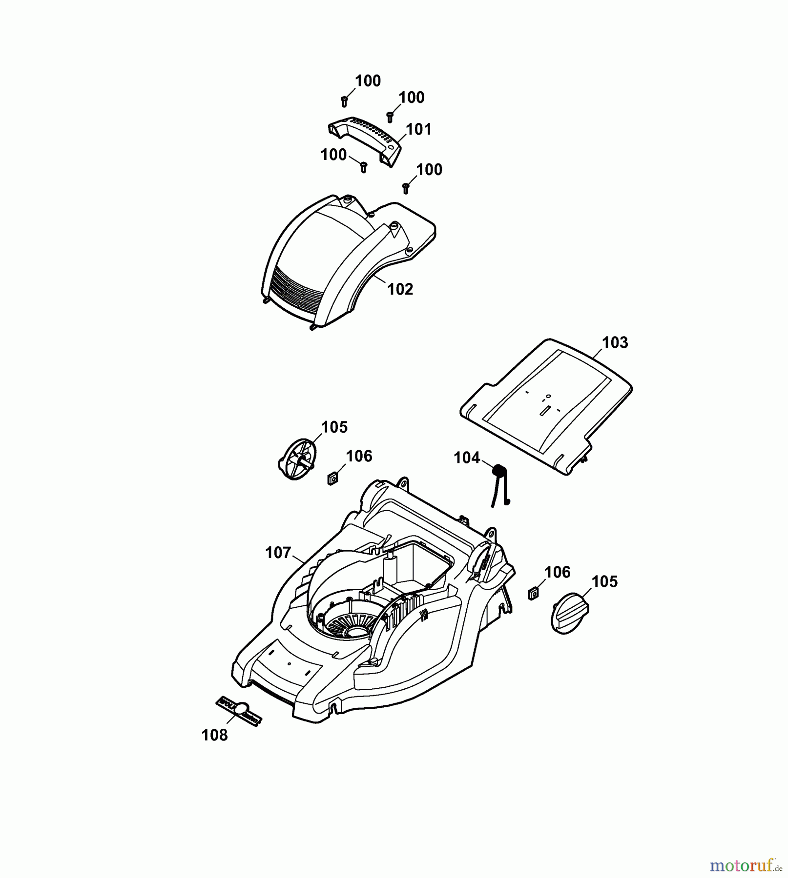  Wolf-Garten Electric mower 2.32 E-1 4905000 Series D  (2007) Deck housing