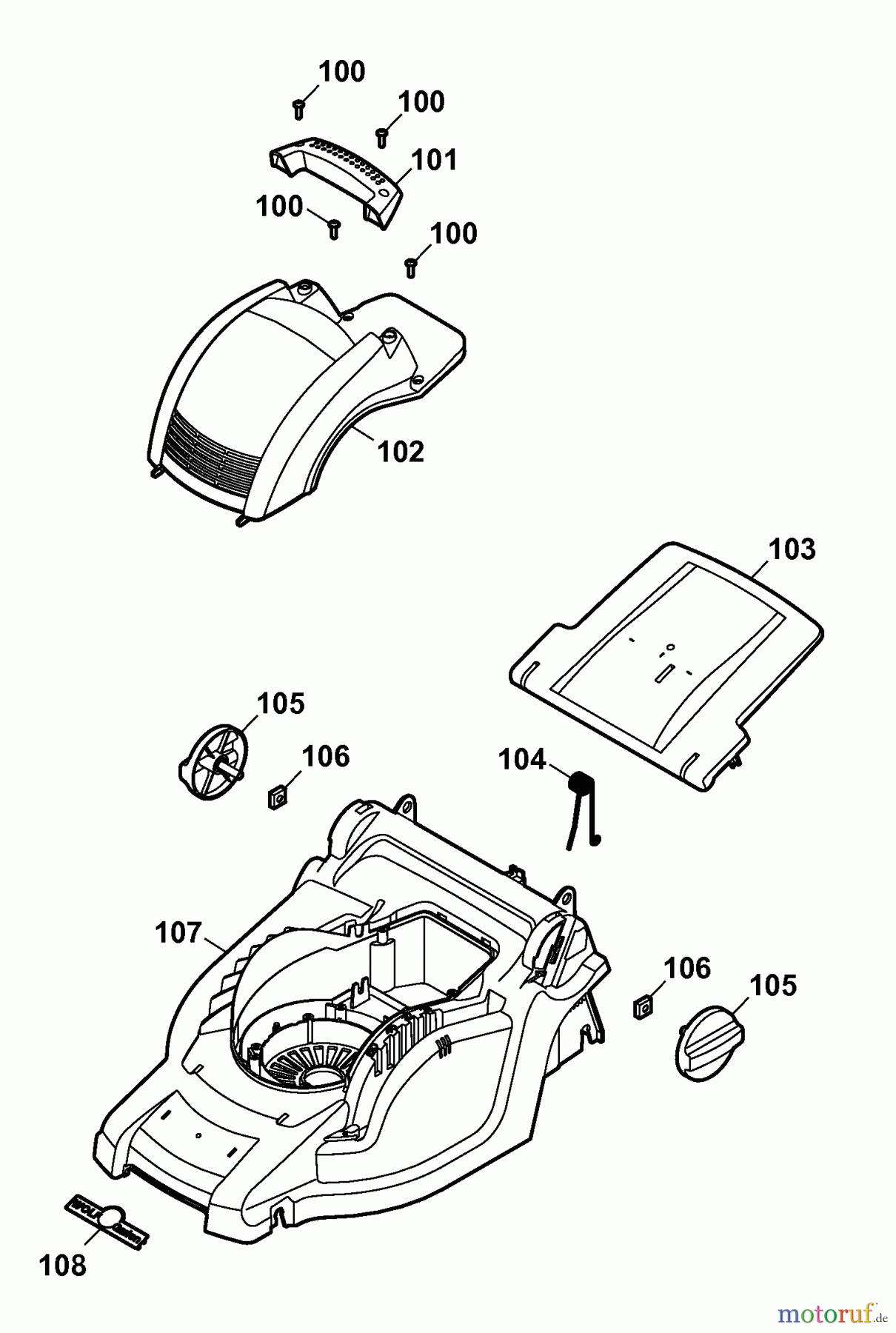  Wolf-Garten Electric mower 2.32 E-1 4905000 Series E  (2008) Deck housing