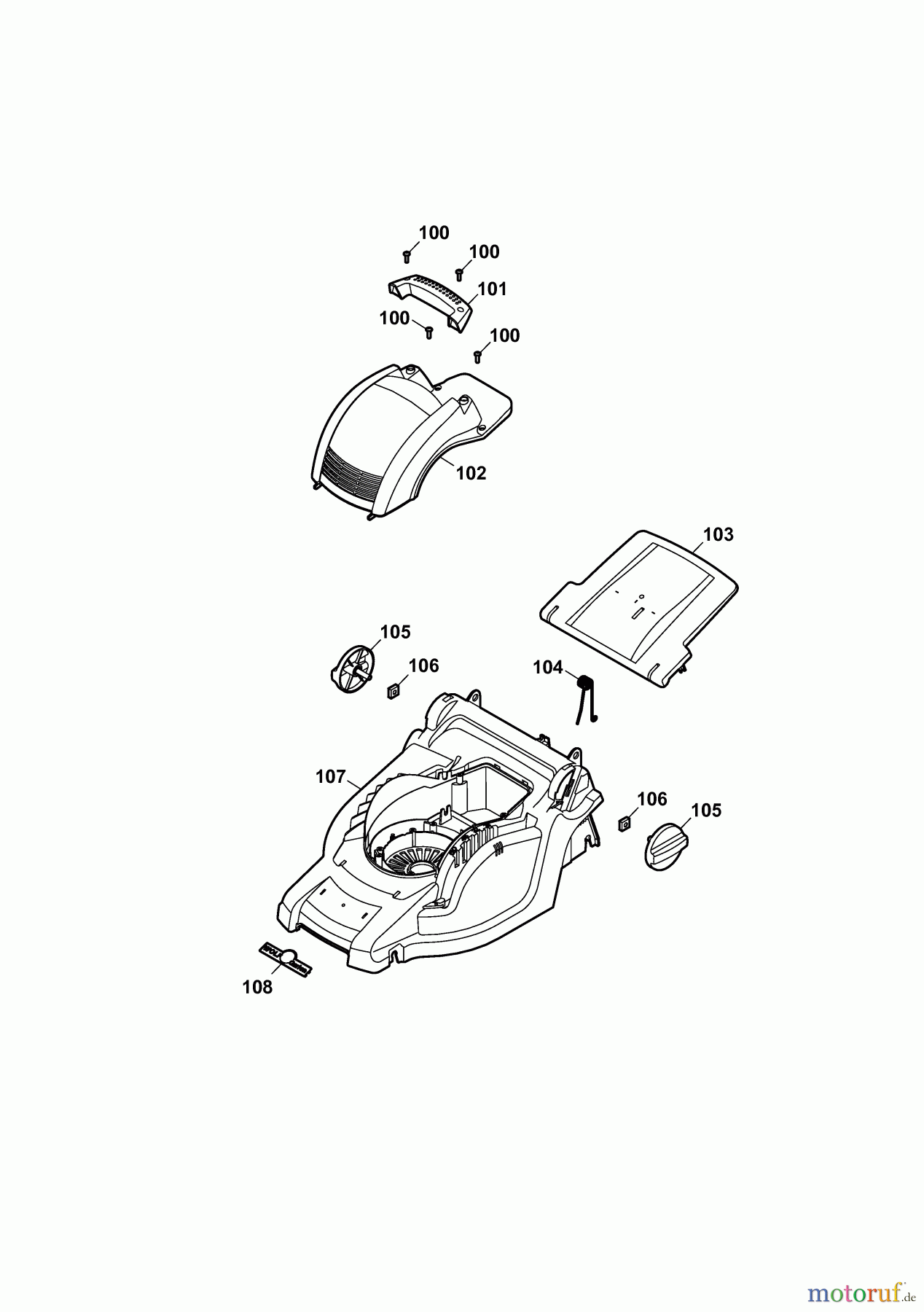  Wolf-Garten Electric mower 2.32 E-1 4905000 Series F  (2009) Deck housing