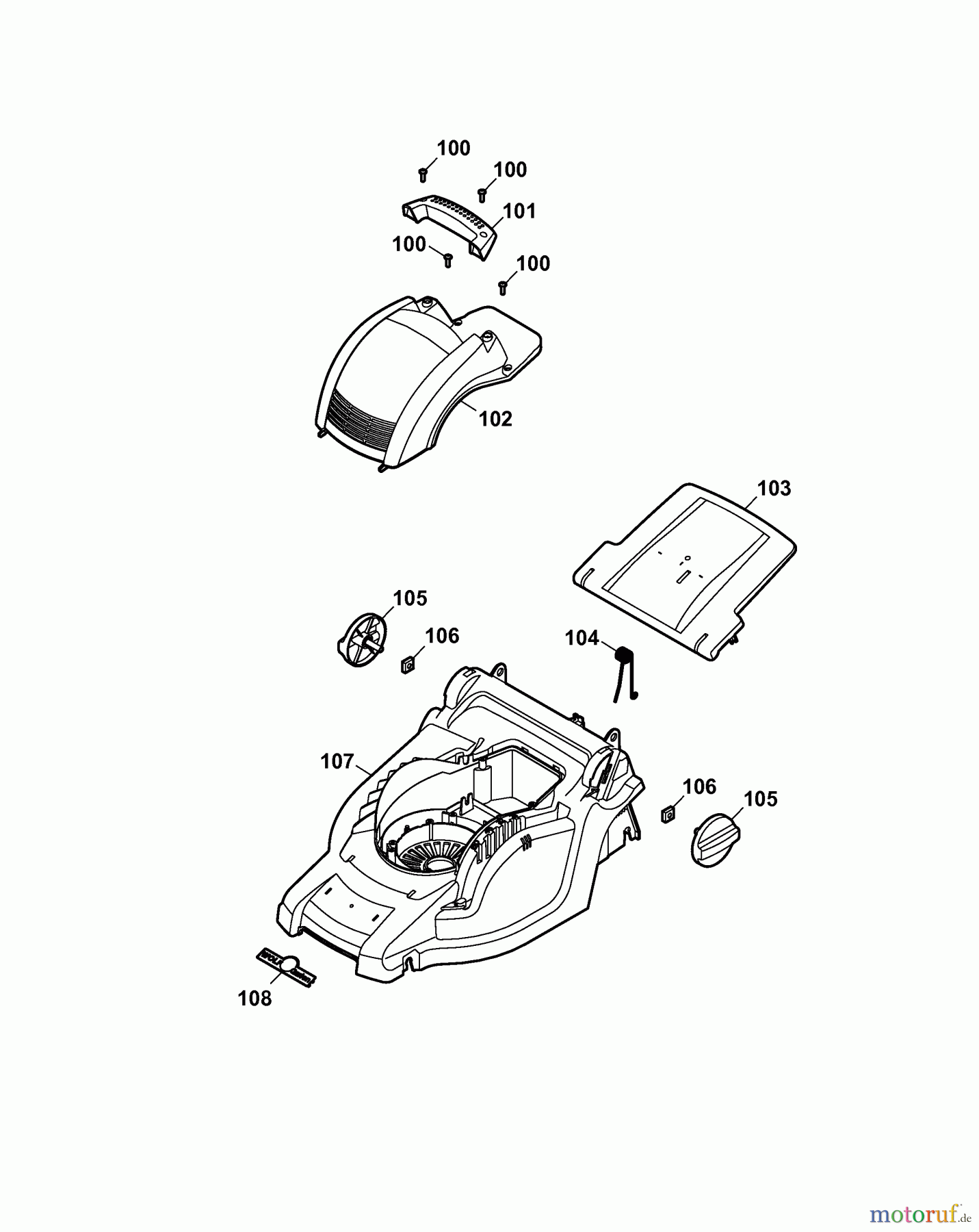  Wolf-Garten Electric mower HB Campus 32 EL 4905006 Series A  (2007) Deck housing