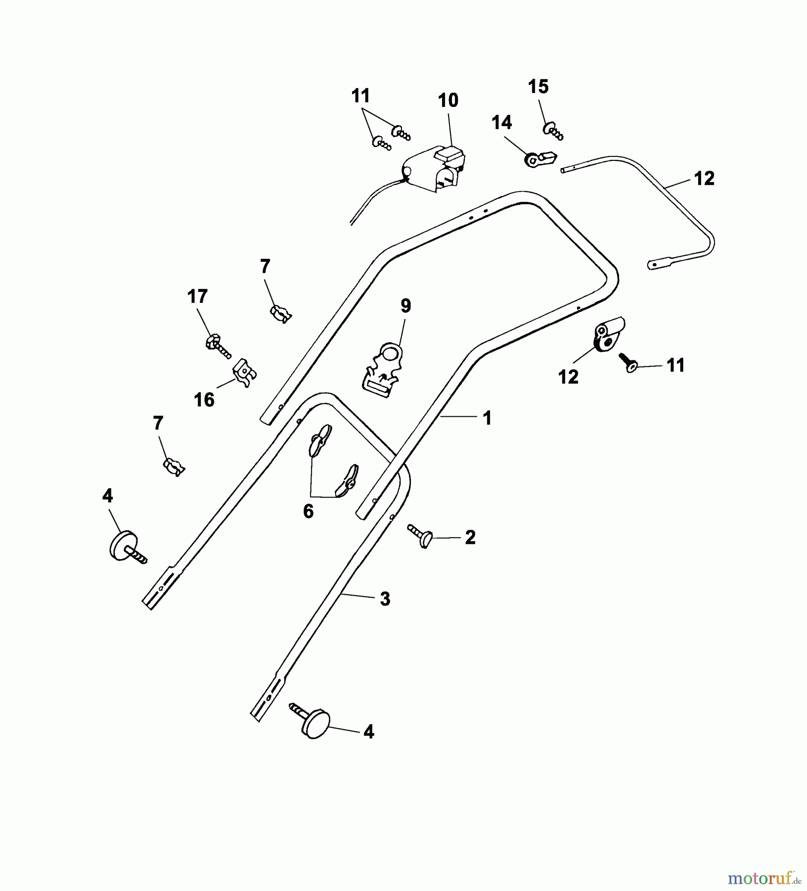  Wolf-Garten Electric mower 2.36 E 4906780 Series B, C  (2005) Handle