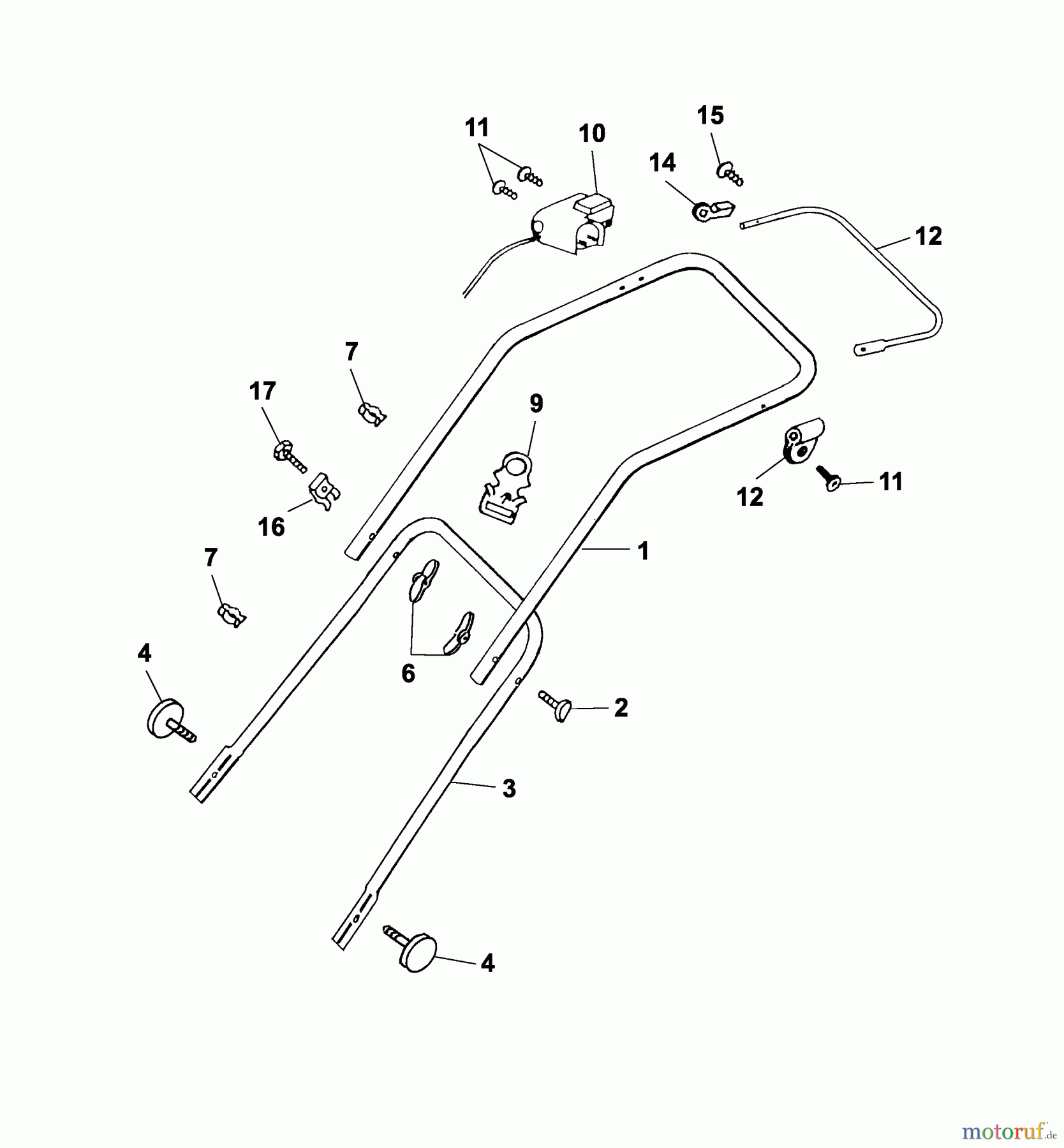  Wolf-Garten Electric mower 2.36 E 4906783 Series B, C  (2005) Handle