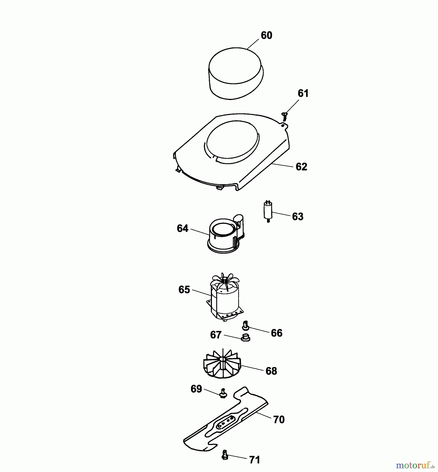  Wolf-Garten Electric mower 2.36 E 4906785 Series A  (2005) Blade, Blade adapter, Engine