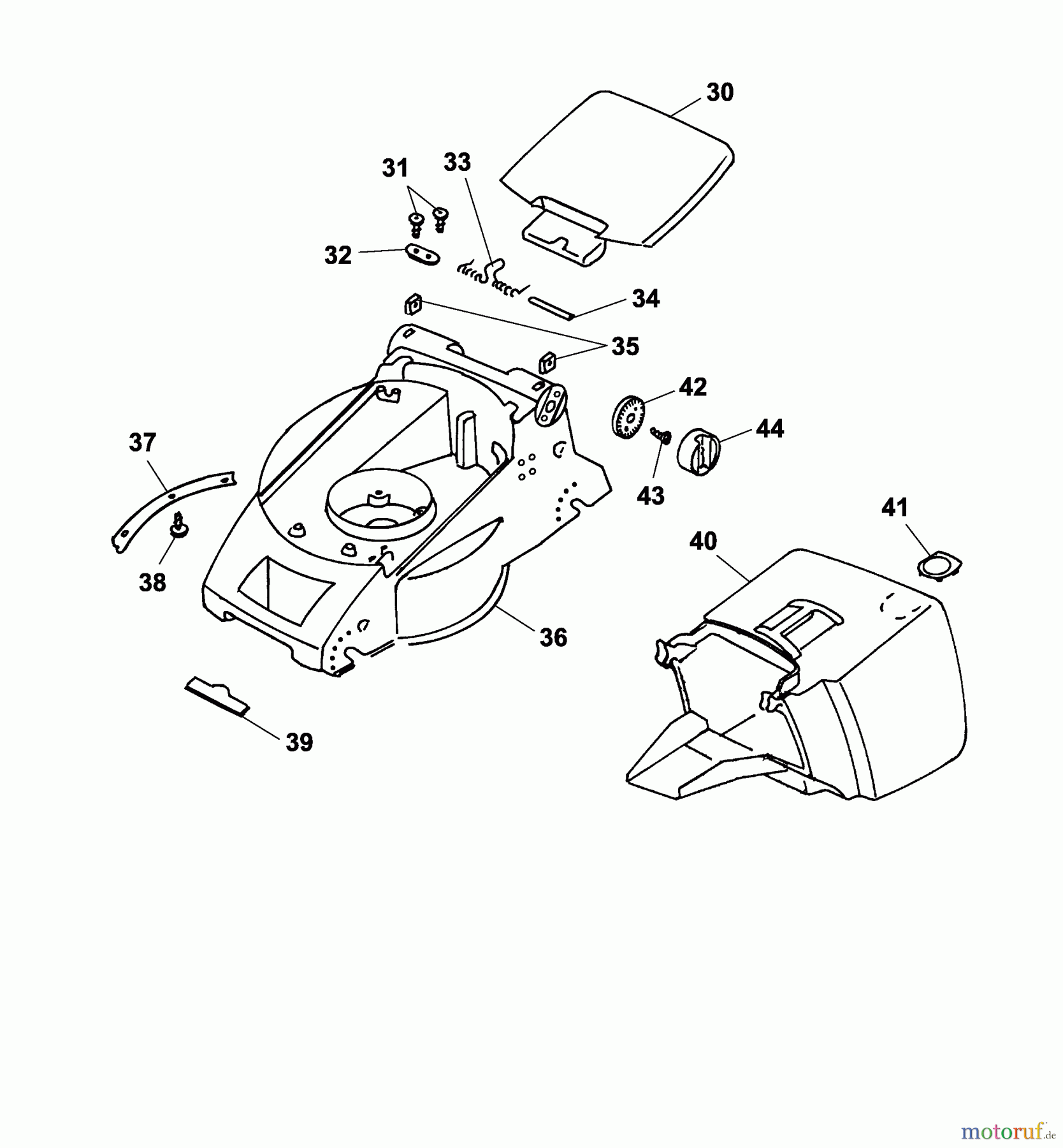  Wolf-Garten Electric mower 2.36 XC 4906786 Series A  (2005) Deck housing