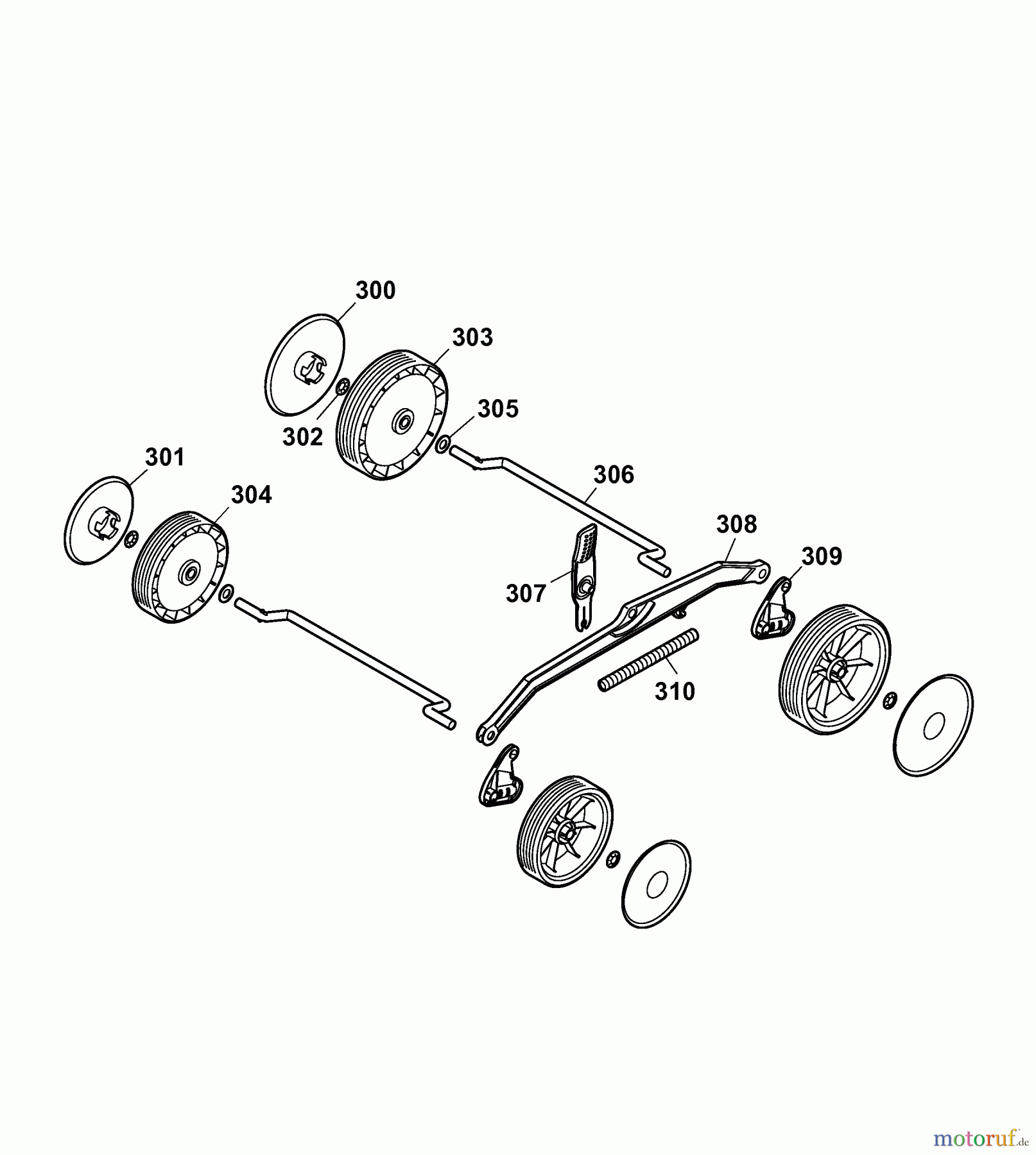  Wolf-Garten Electric mower Compact plus 37 E 4907003 Series E  (2009) Height adjustment, Wheels