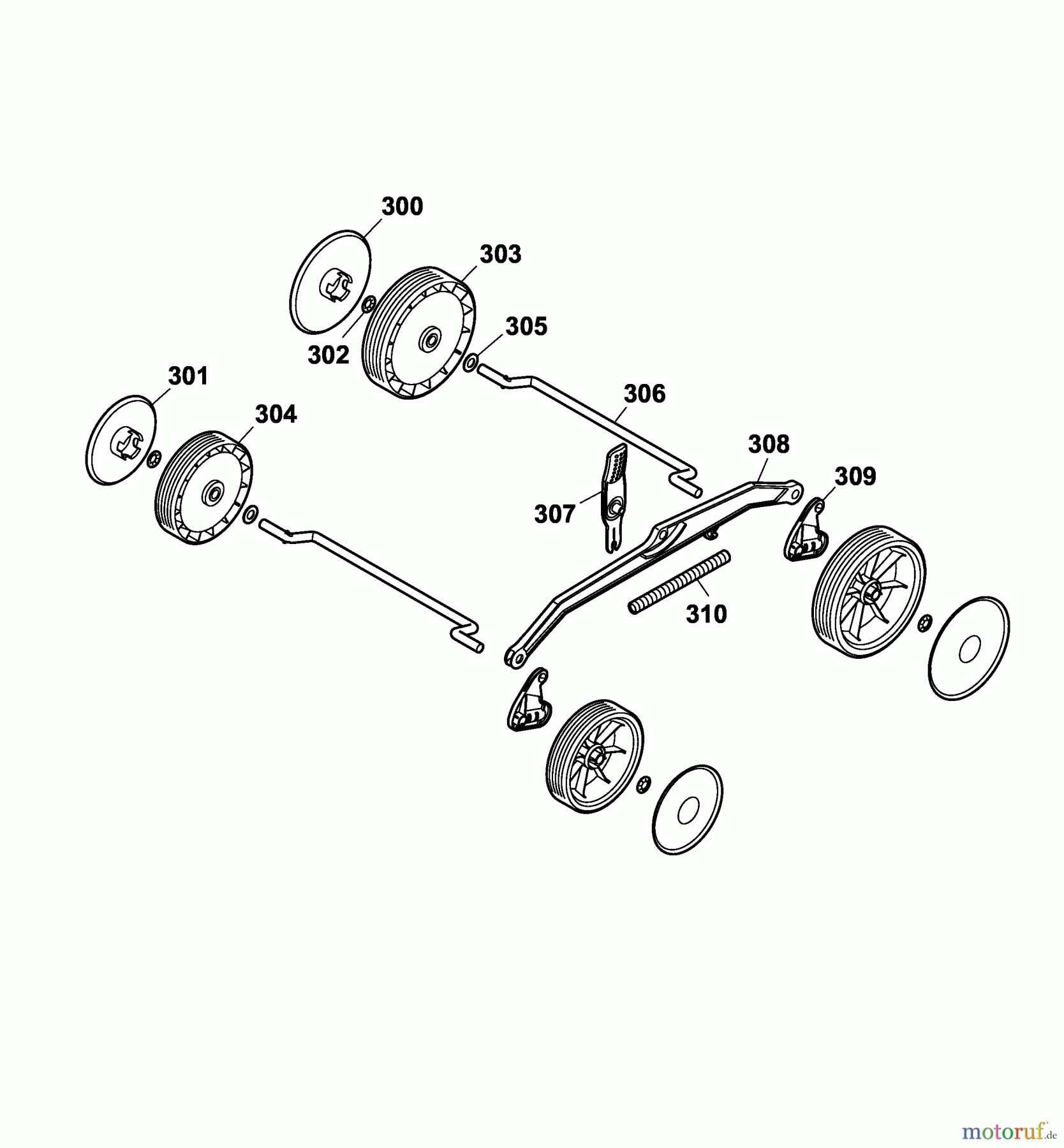  Wolf-Garten Electric mower HC 37 K 4907007 Series A  (2005) Wheels, Cutting hight adjustment