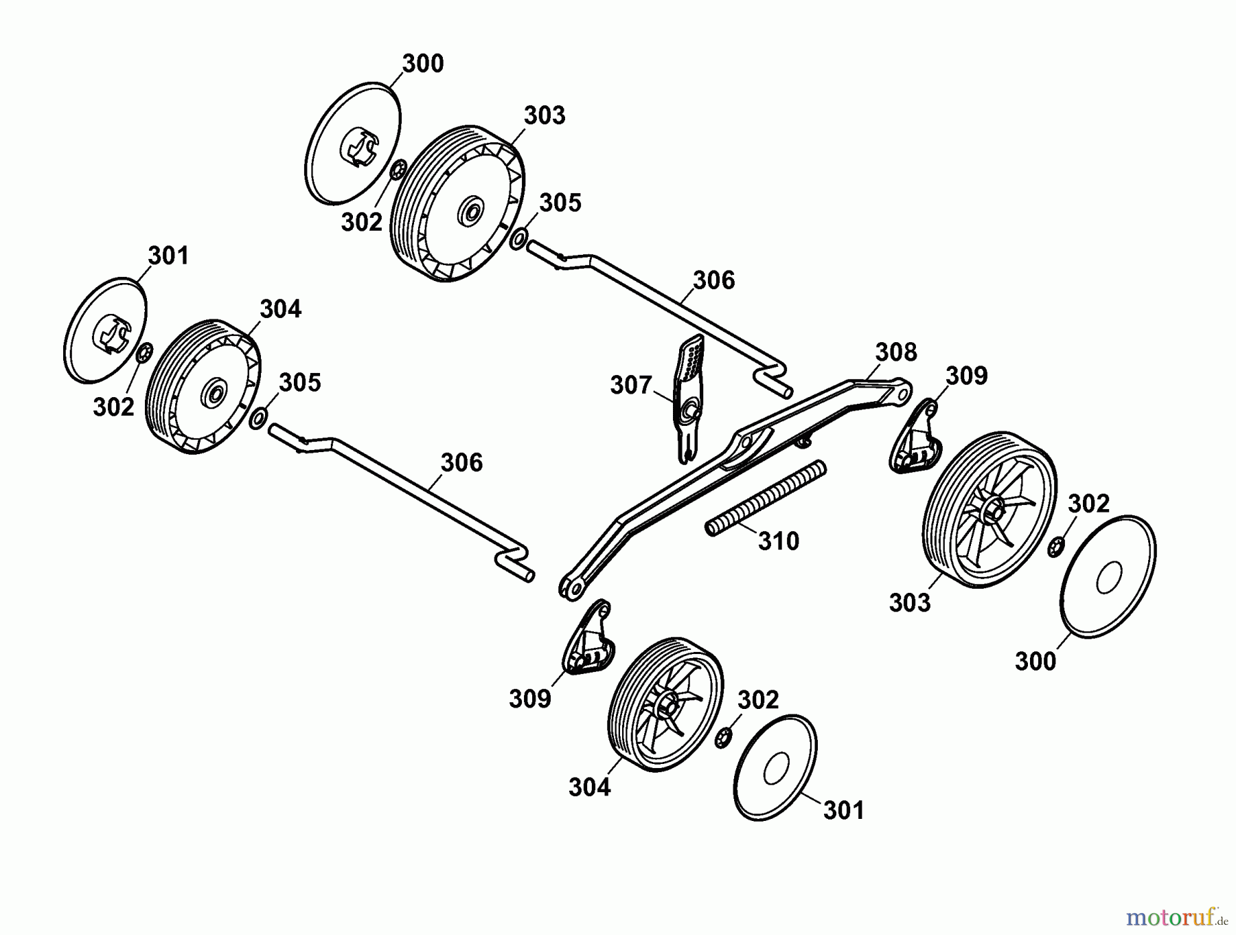  Wolf-Garten Electric mower HC 37 K 4907007 Series B  (2006) Wheels, Cutting hight adjustment