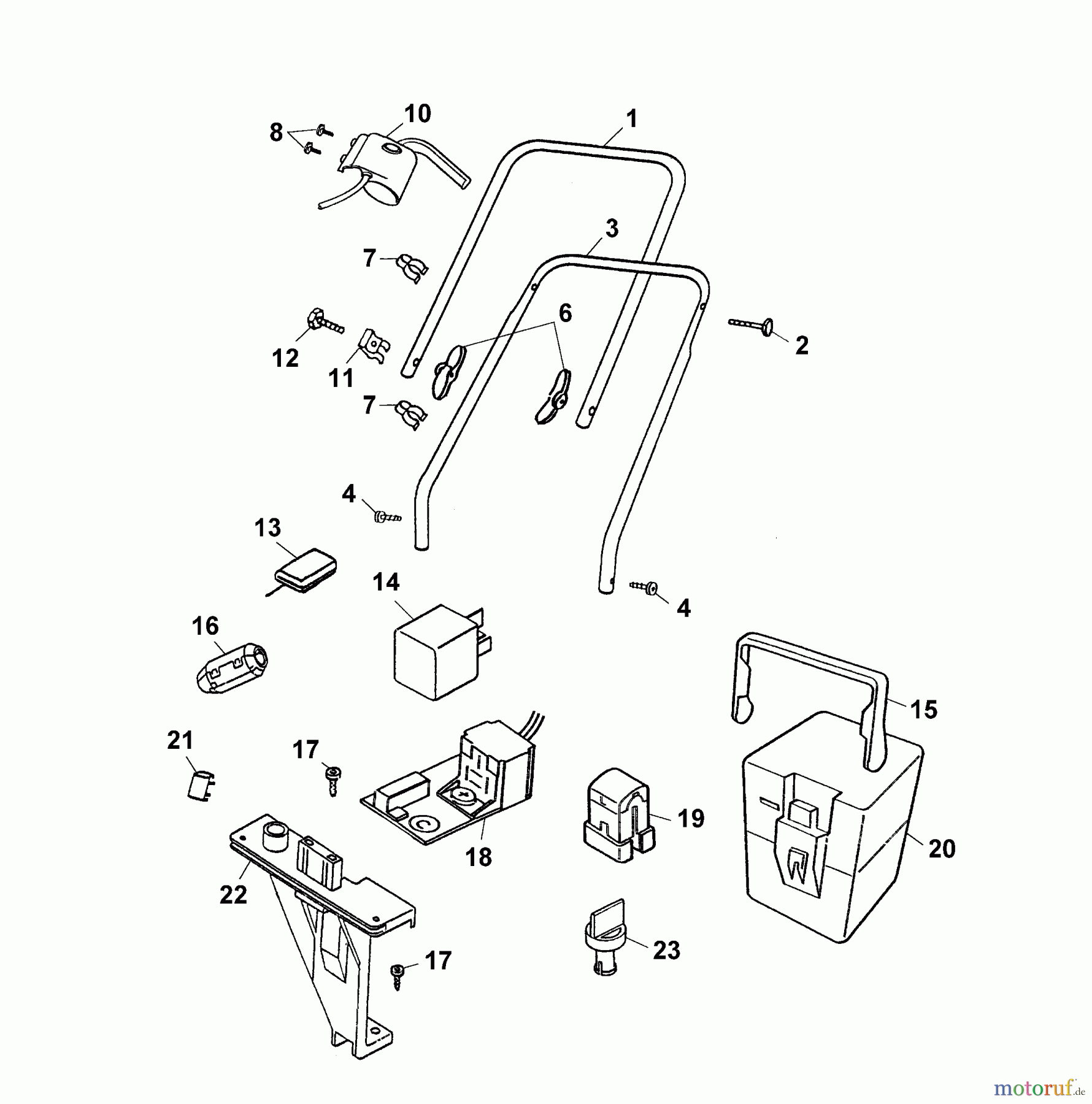  Wolf-Garten Battery mower Picco 32 AC 4911000 Series G, H  (2005) Electric parts, Handle