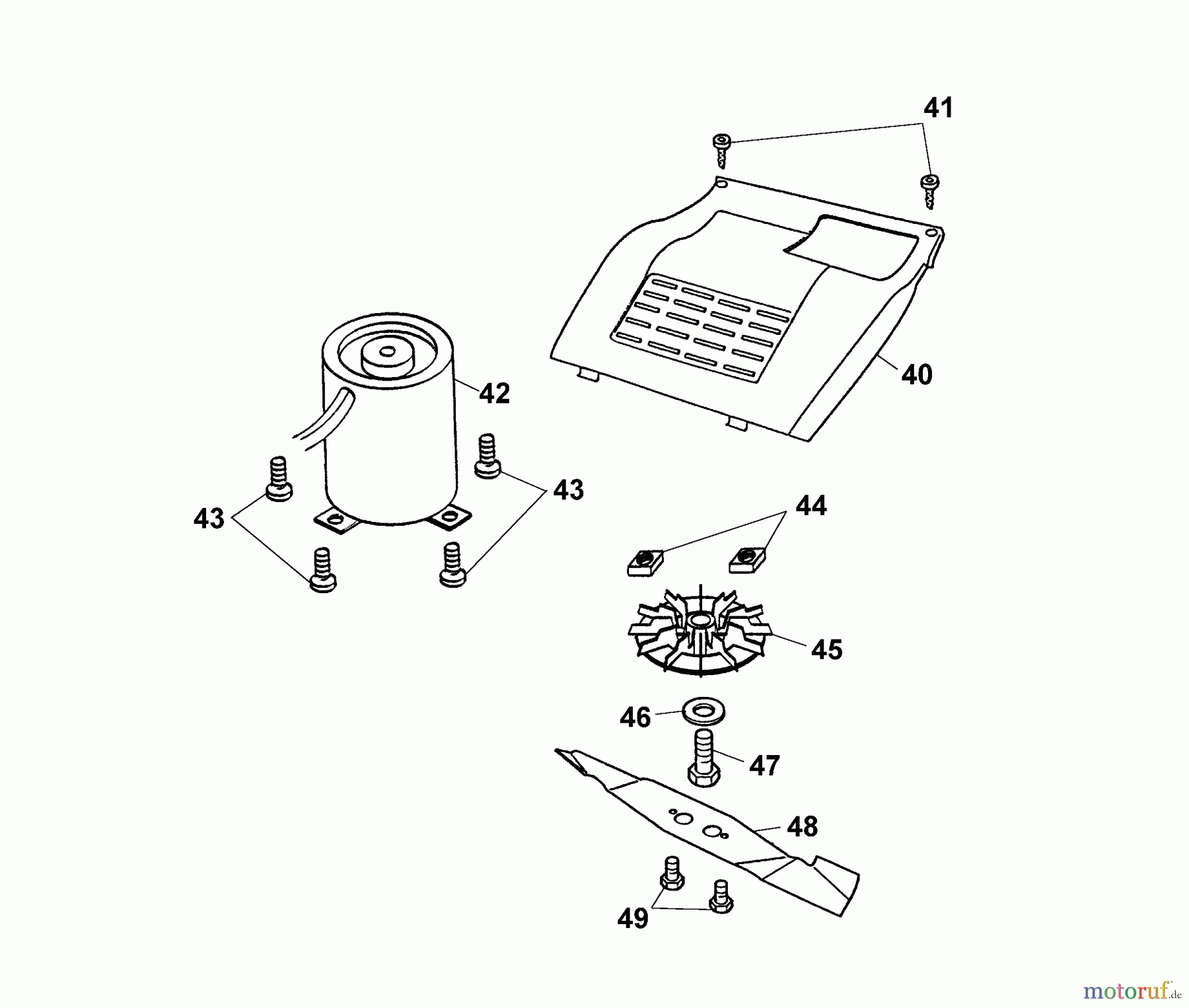  Wolf-Garten Battery mower Picco 32 AC 4911000 Series G, H  (2005) Blade, Blade adapter, Engine