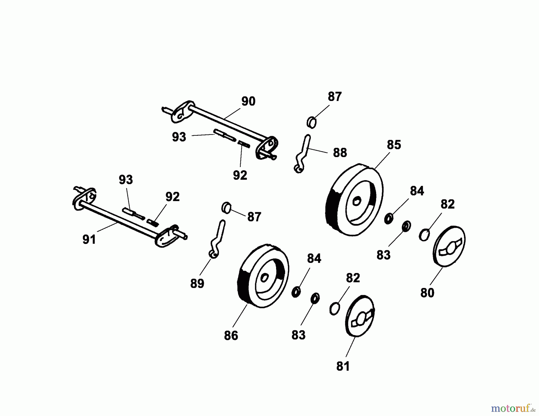  Wolf-Garten Electric mower 2.32 E 4912780 Series A  (2005) Height adjustment, Wheels