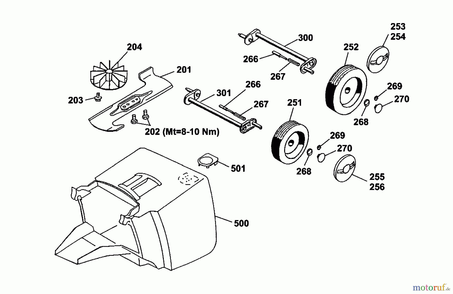  Wolf-Garten Electric mower 2.32 E 4912880 Series A  (2000) Grass box, Blade, Wheels