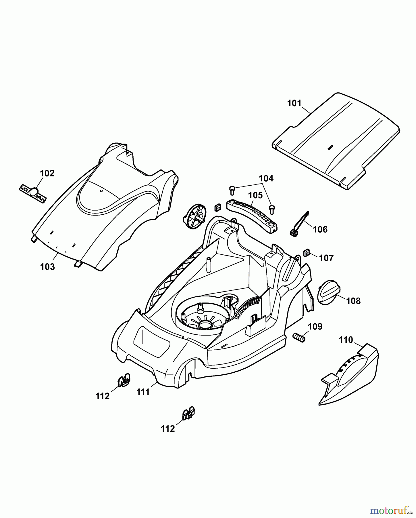  Wolf-Garten Electric mower 2.37 E 4917000 Series B  (2007) Deck housing