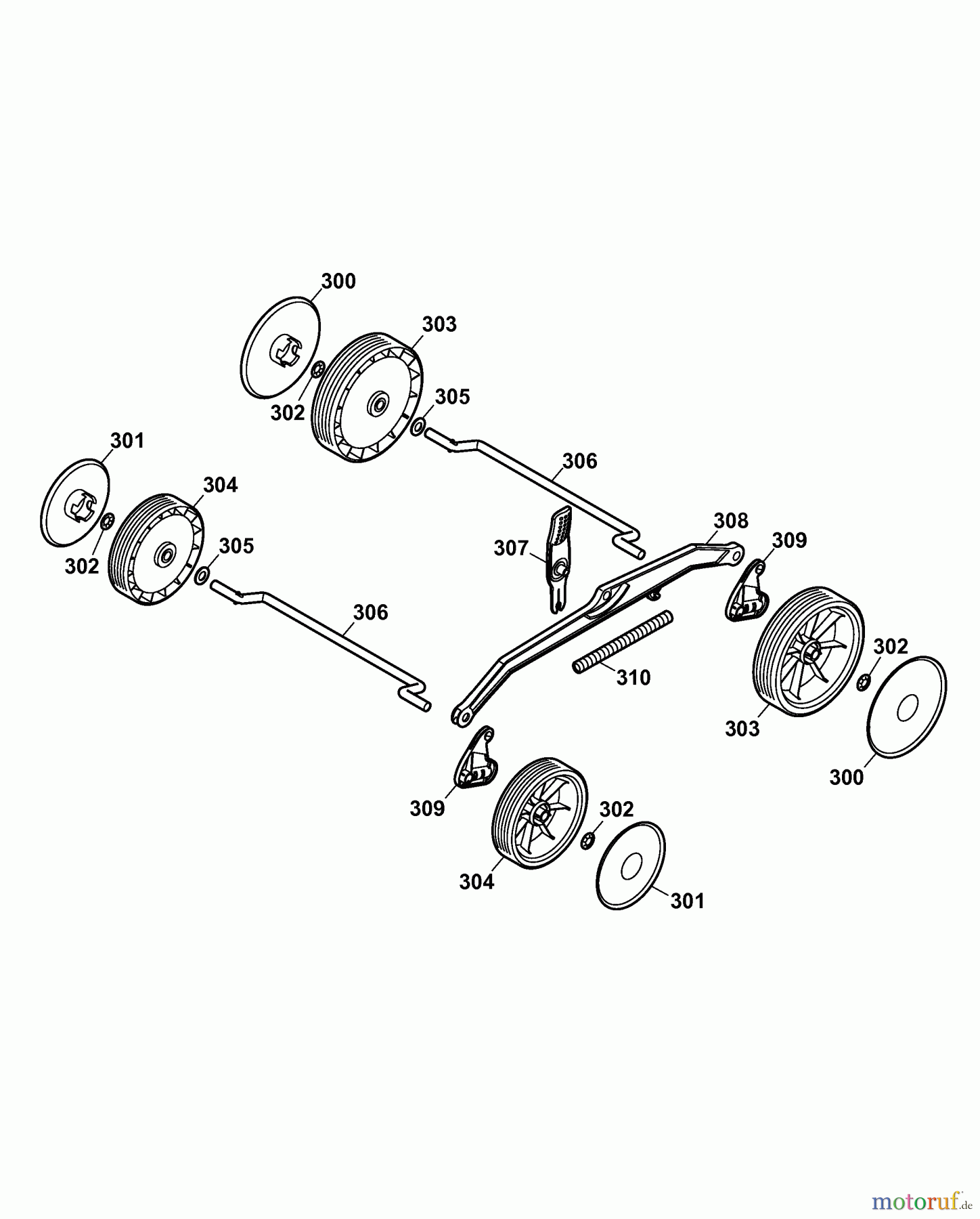  Wolf-Garten Electric mower 2.37 E 4917003 Series B  (2007) Height adjustment, Wheels