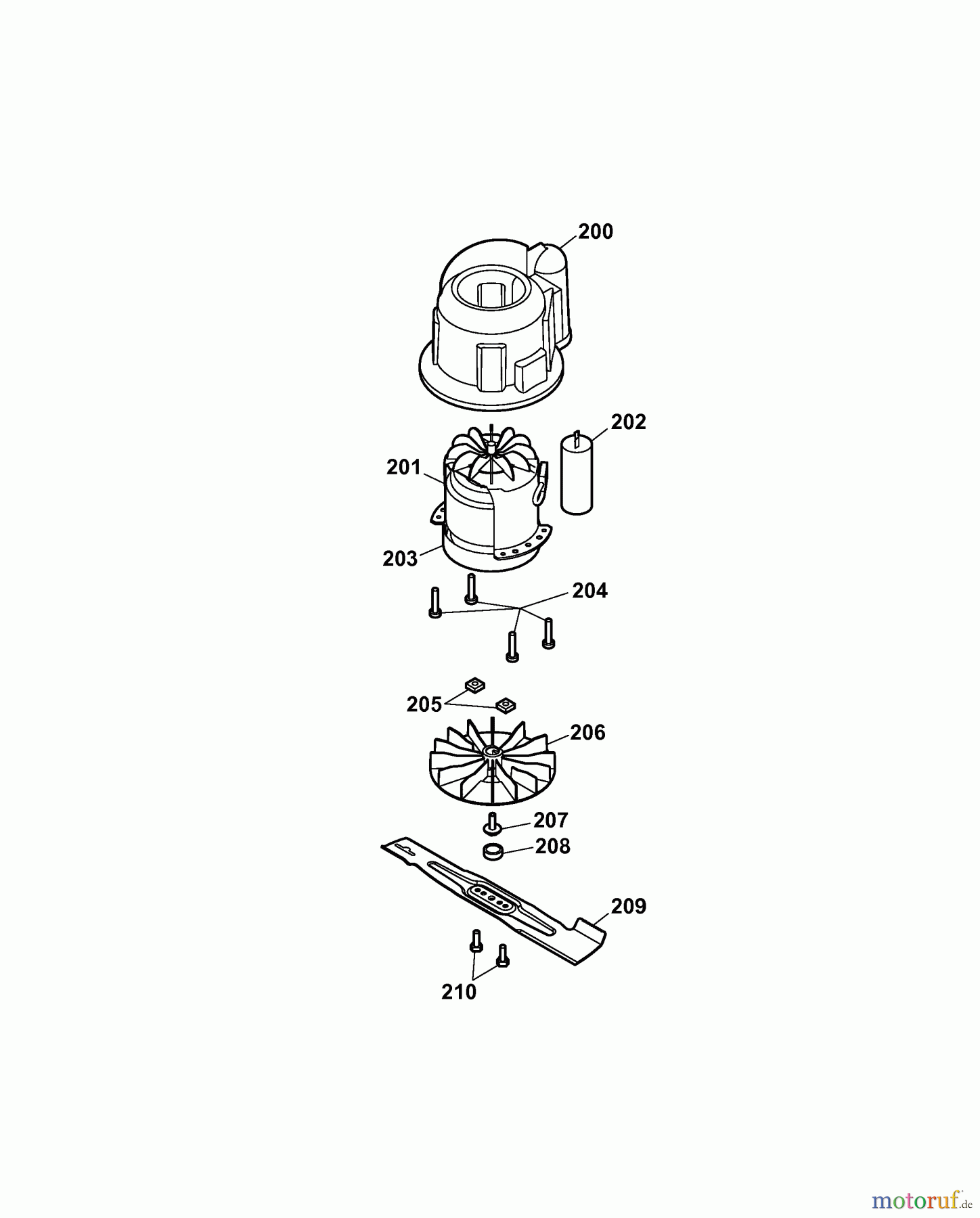  Wolf-Garten Electric mower 2.37 E 4917003 Series B  (2007) Blade, Blade adapter, Engine