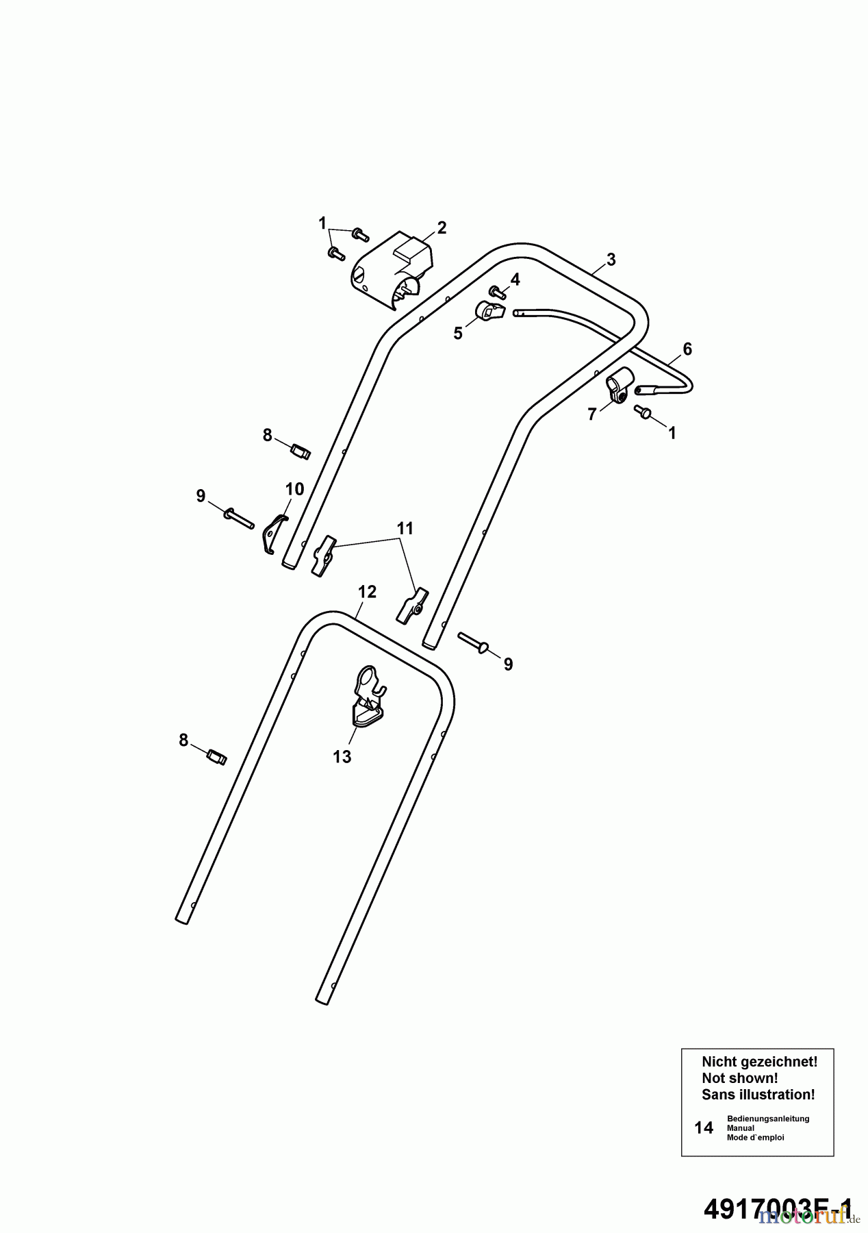  Wolf-Garten Electric mower 2.37 E 4917003 Series F  (2009) Handle