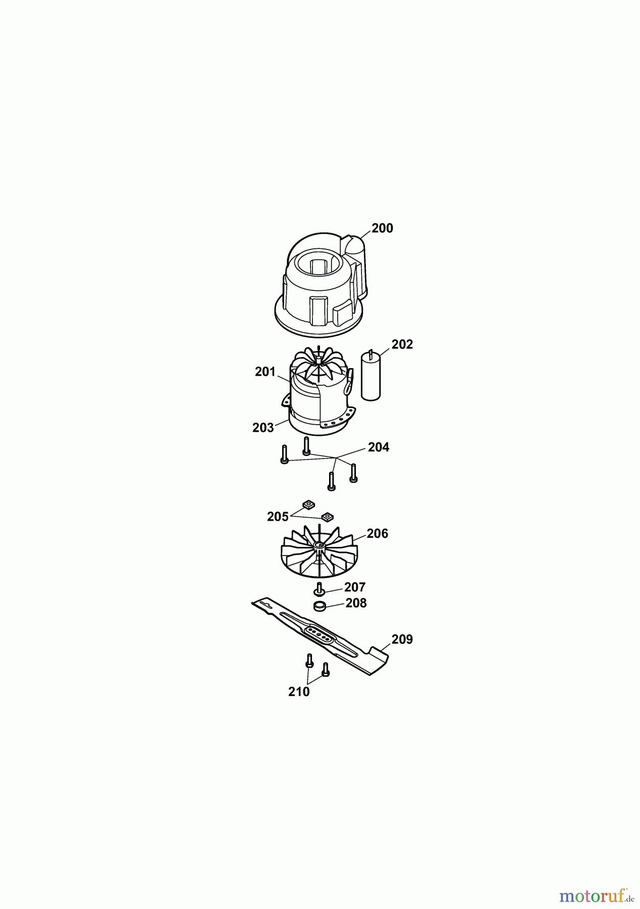  Wolf-Garten Electric mower 2.37 E 4917003 Series F  (2009) Blade, Blade adapter, Engine