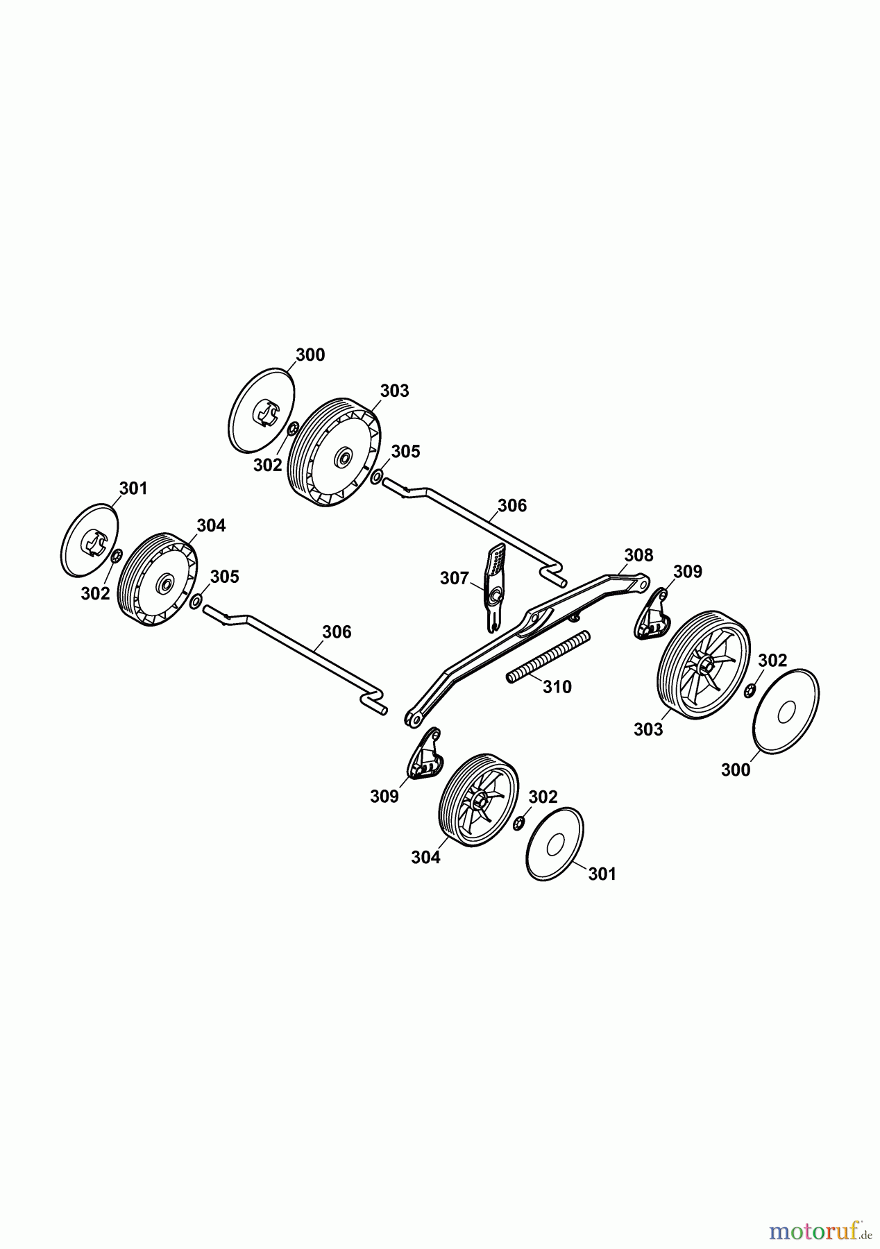  Wolf-Garten Electric mower 2.37 E 4917003 Series F  (2009) Axles, Wheels