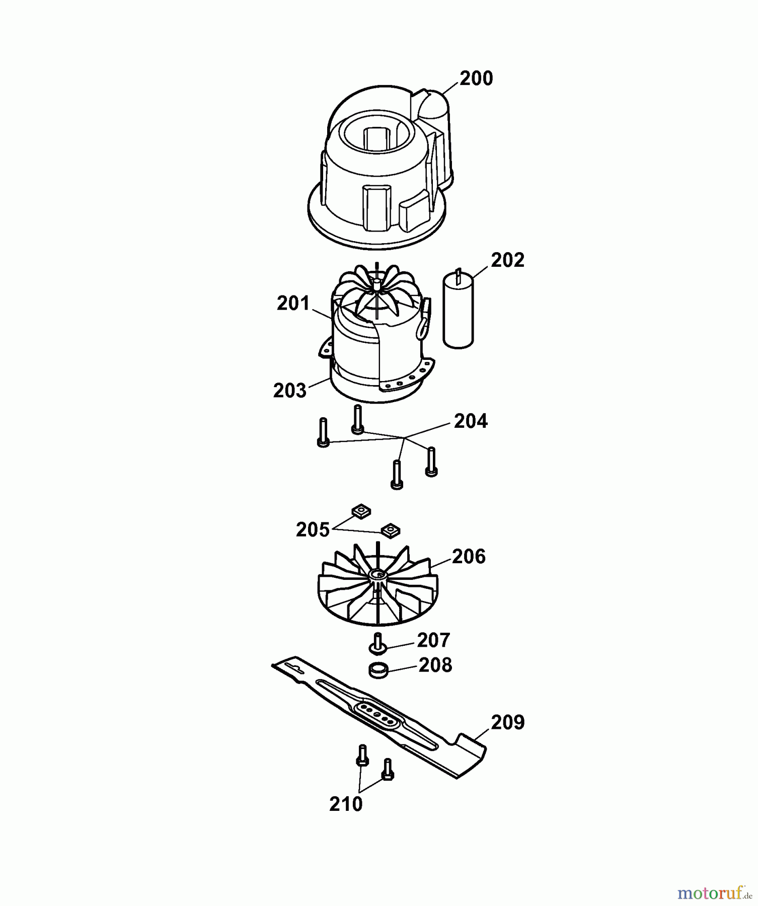  Wolf-Garten Electric mower 2.37 EK 4917004 Series A  (2006) Blade, Blade adapter, Engine