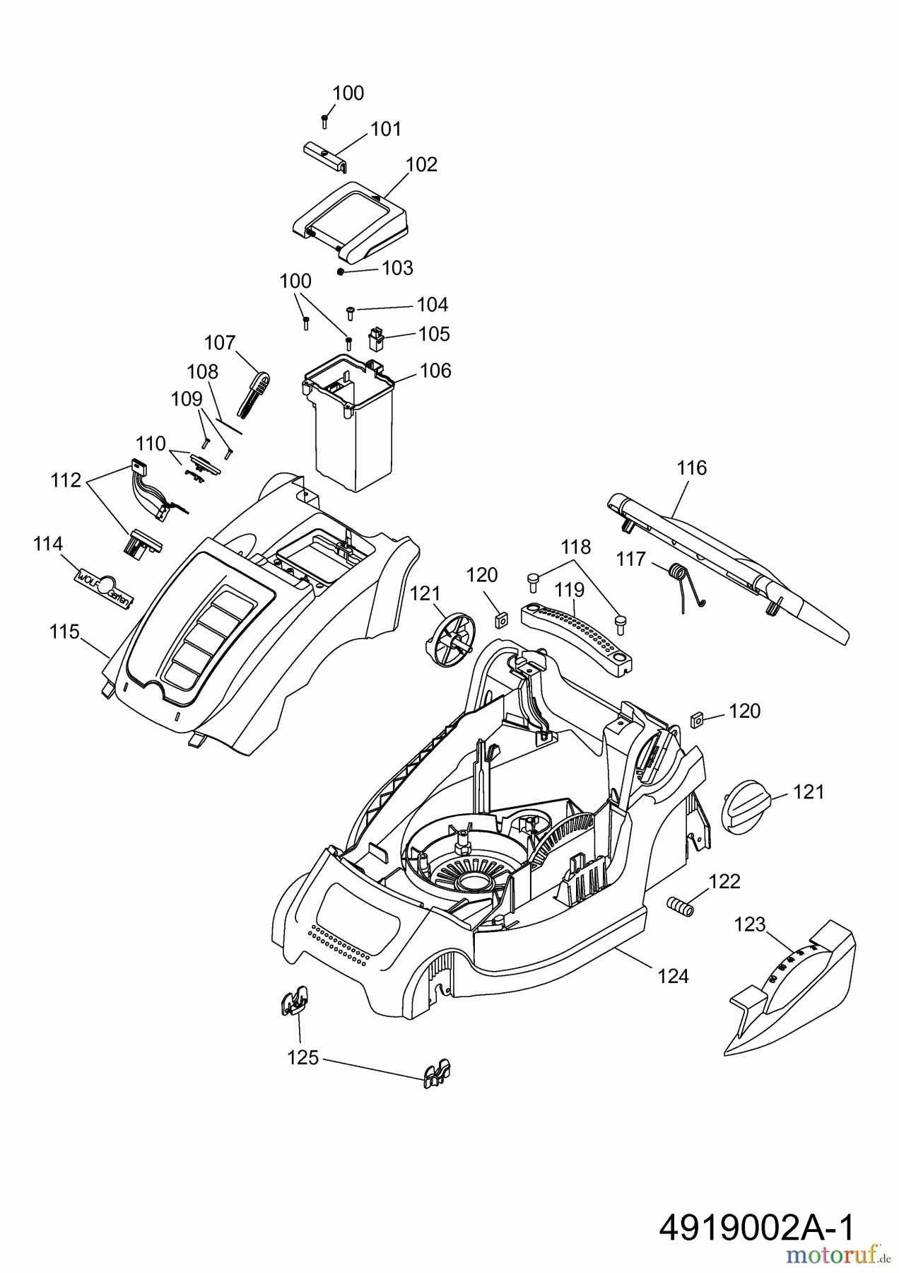  Wolf-Garten Battery mower Li-Ion Power 34 4919002 Series B  (2009) Deck housing