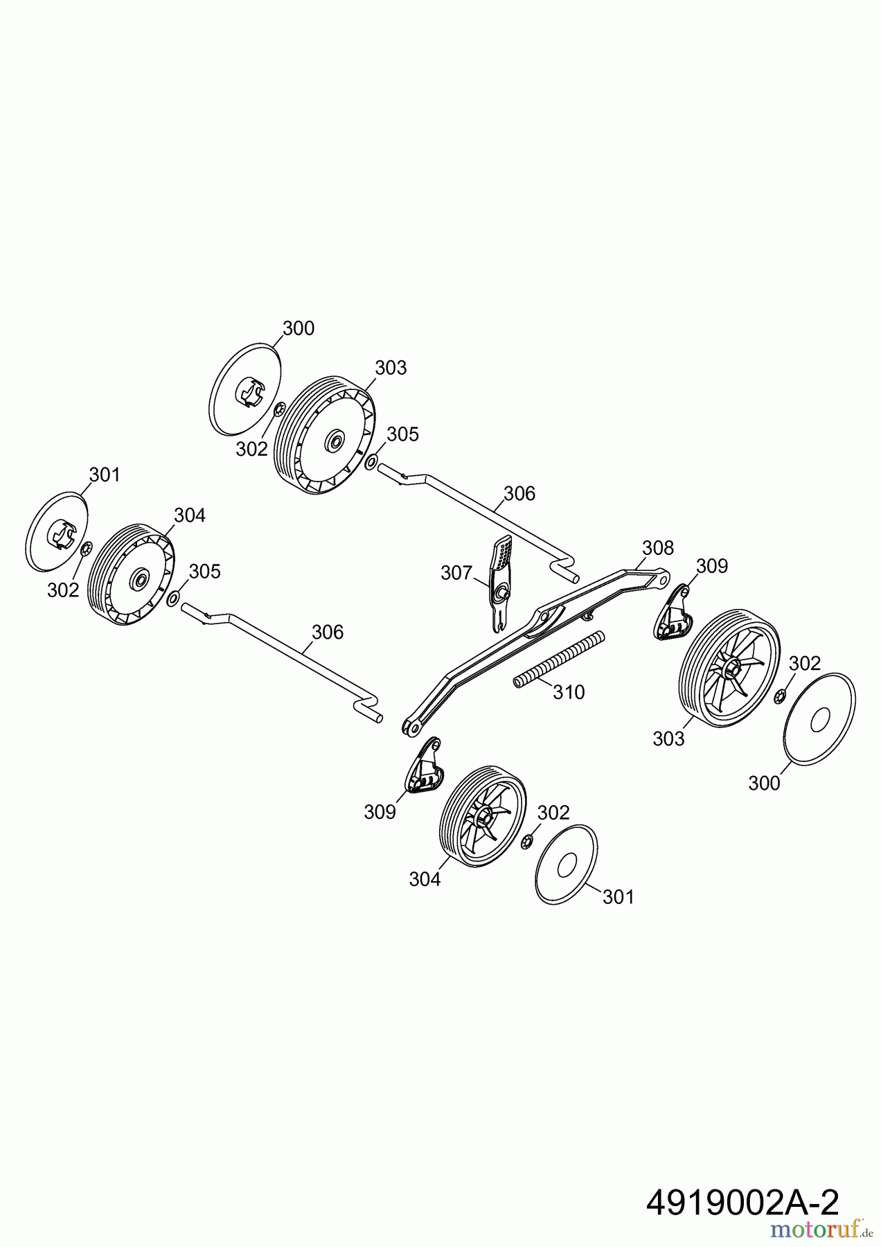  Wolf-Garten Battery mower Li-Ion Power 34 4919002 Series A  (2009) Height adjustment, Wheels