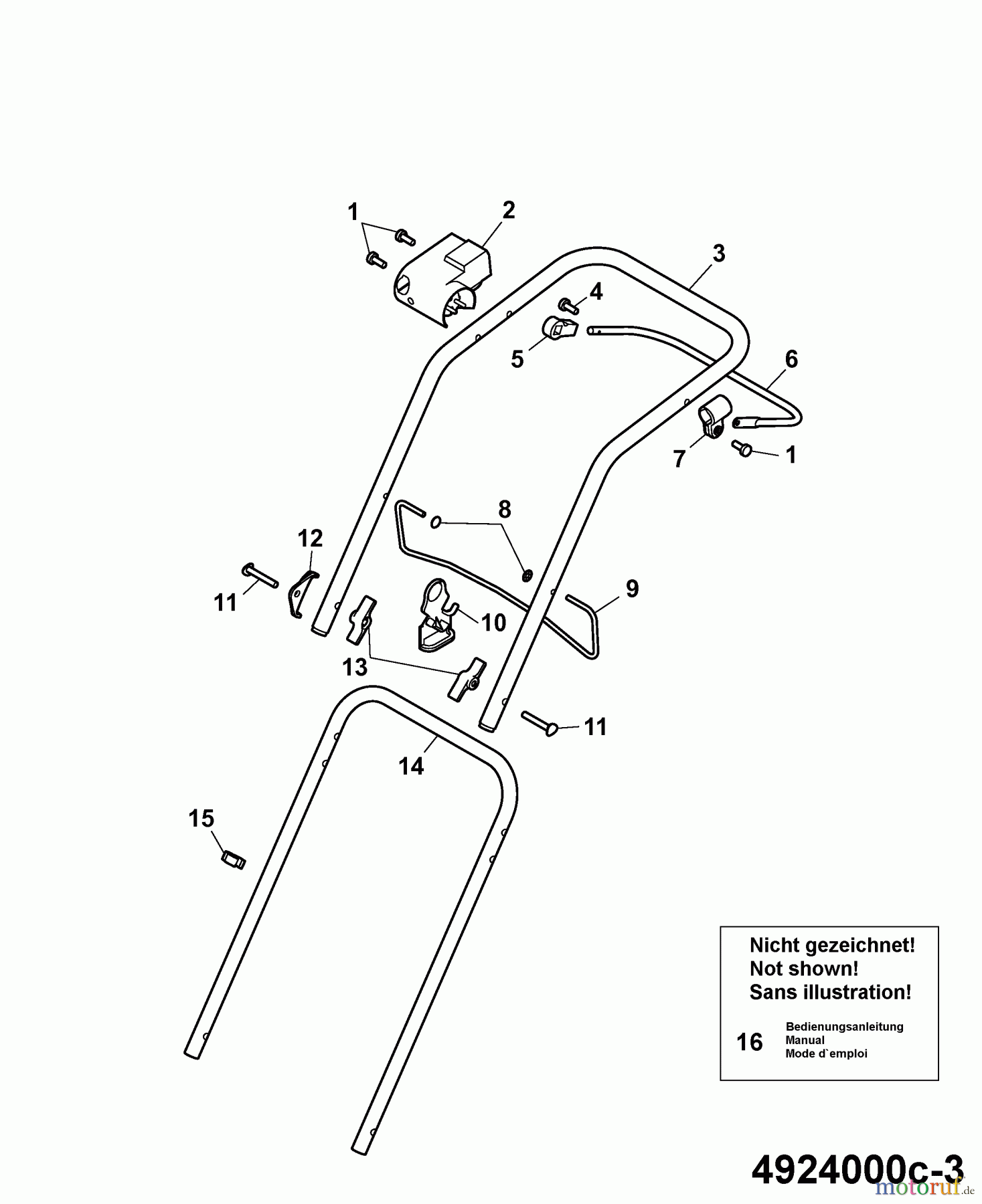  Wolf-Garten Electric mower Power Edition 34 E 4924000 Series C  (2007) Handle