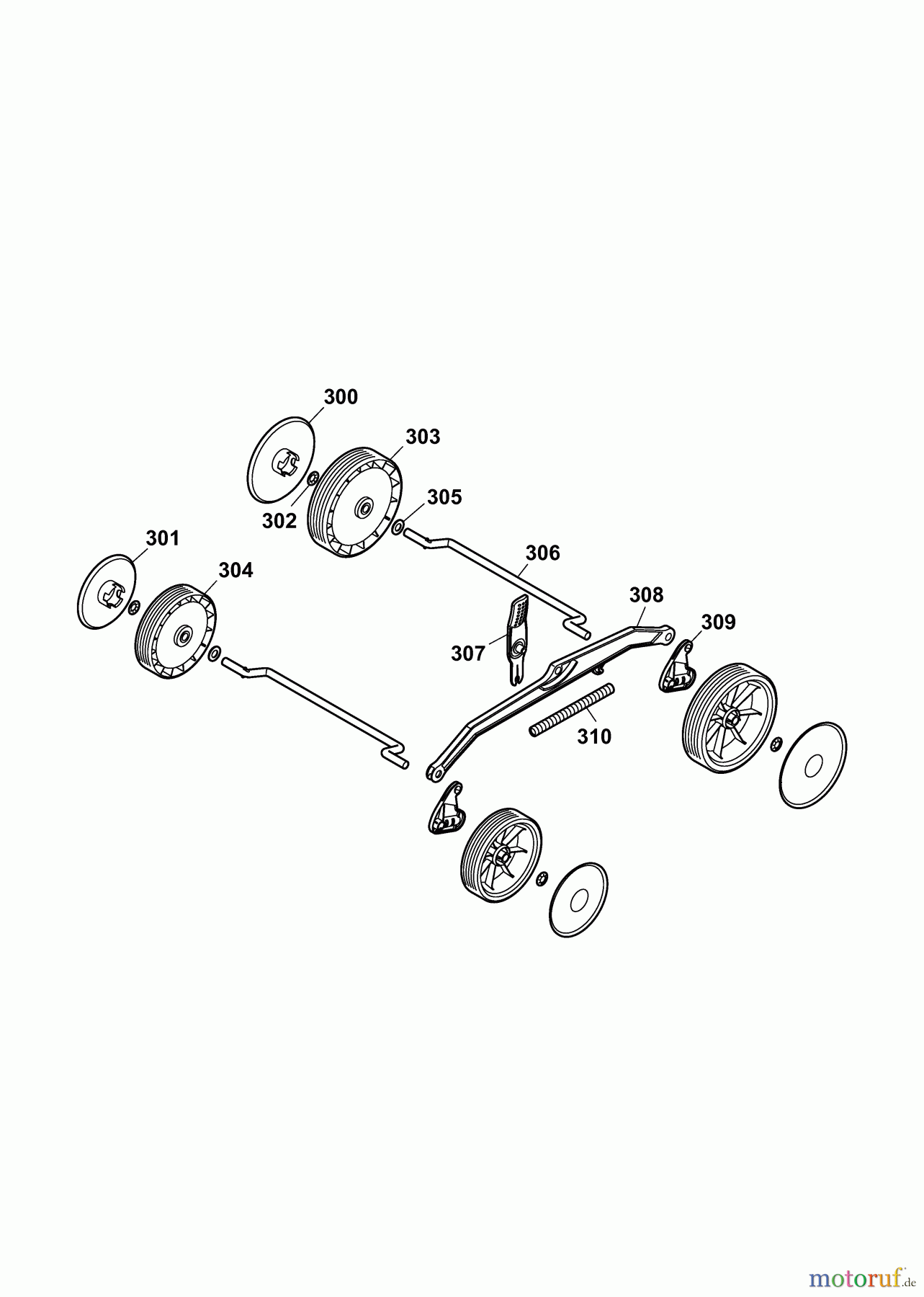  Wolf-Garten Electric mower Power Edition 34 E 4924000 Series E  (2009) Height adjustment, Wheels