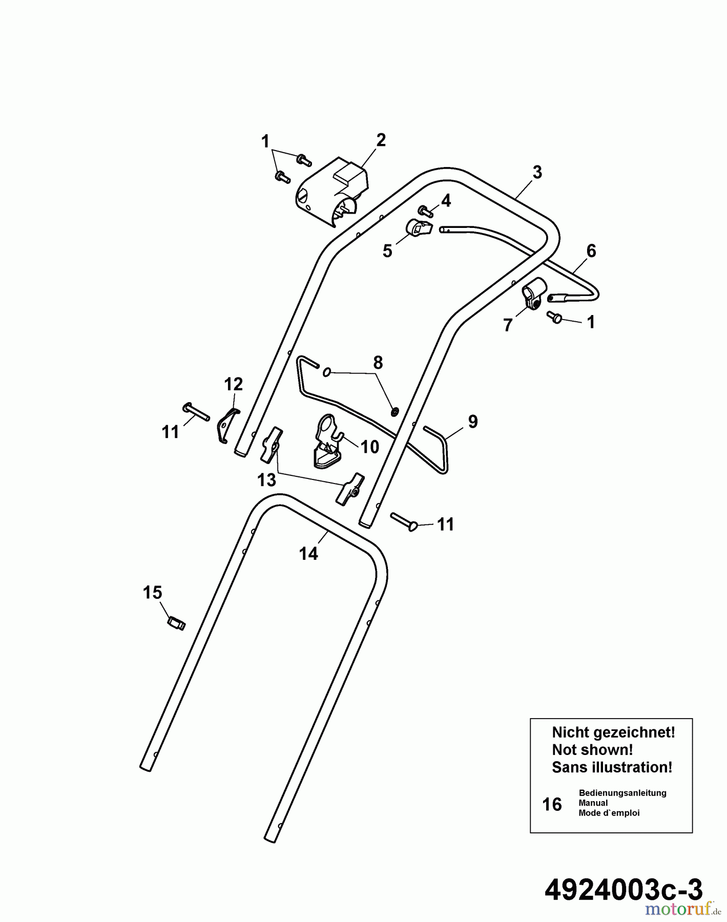  Wolf-Garten Electric mower Power Edition 34 E 4924003 Series C  (2007) Handle