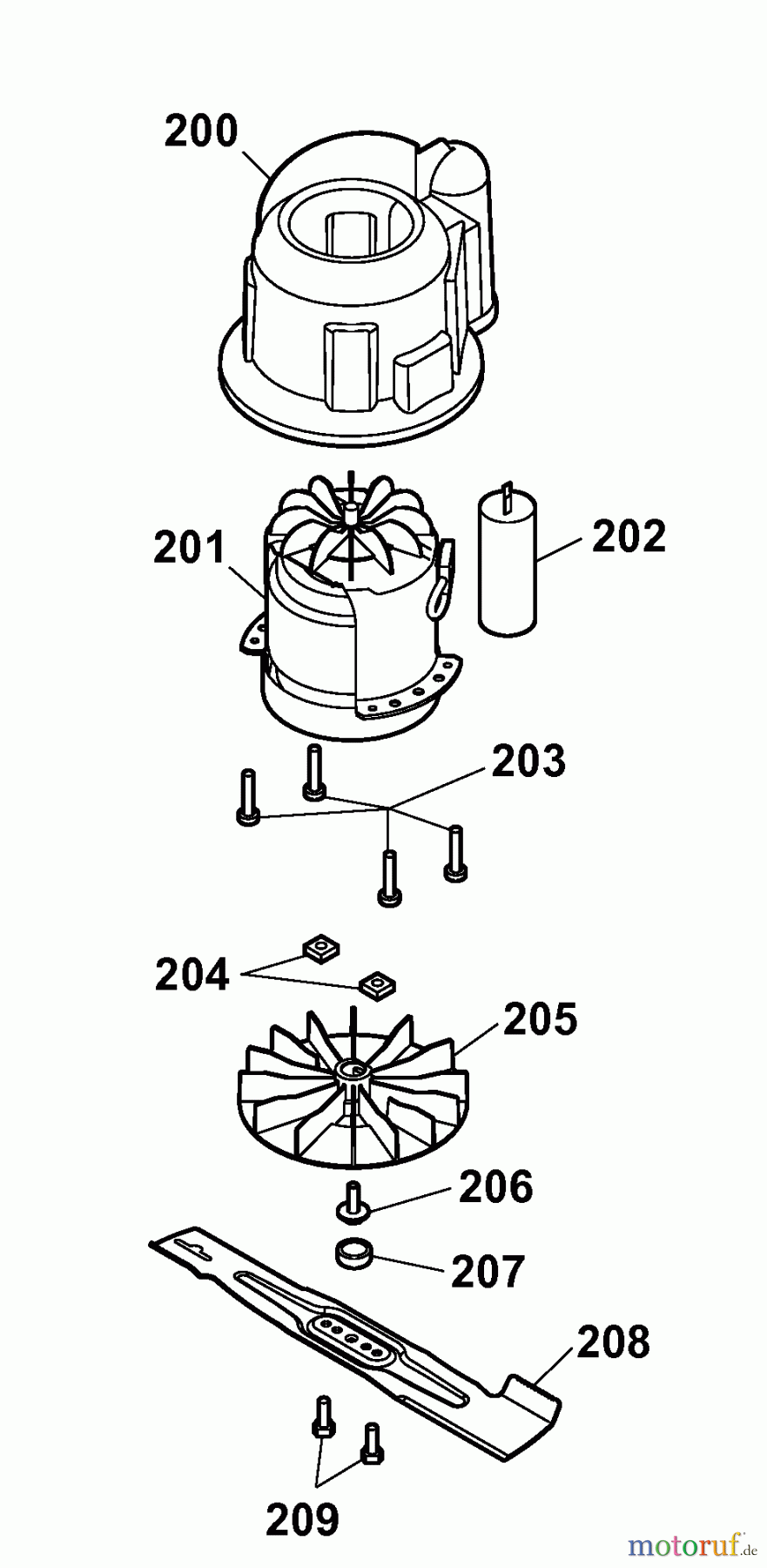  Wolf-Garten Electric mower Power Edition 34 E 4924003 Series D  (2007) Blade, Blade adapter, Engine