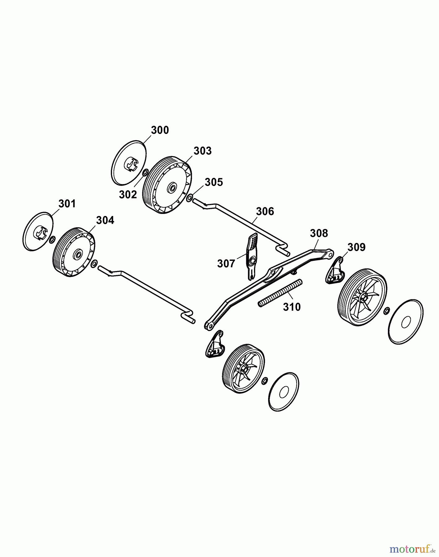  Wolf-Garten Electric mower Power Edition 37 E 4927000 Series C  (2007) Height adjustment, Wheels