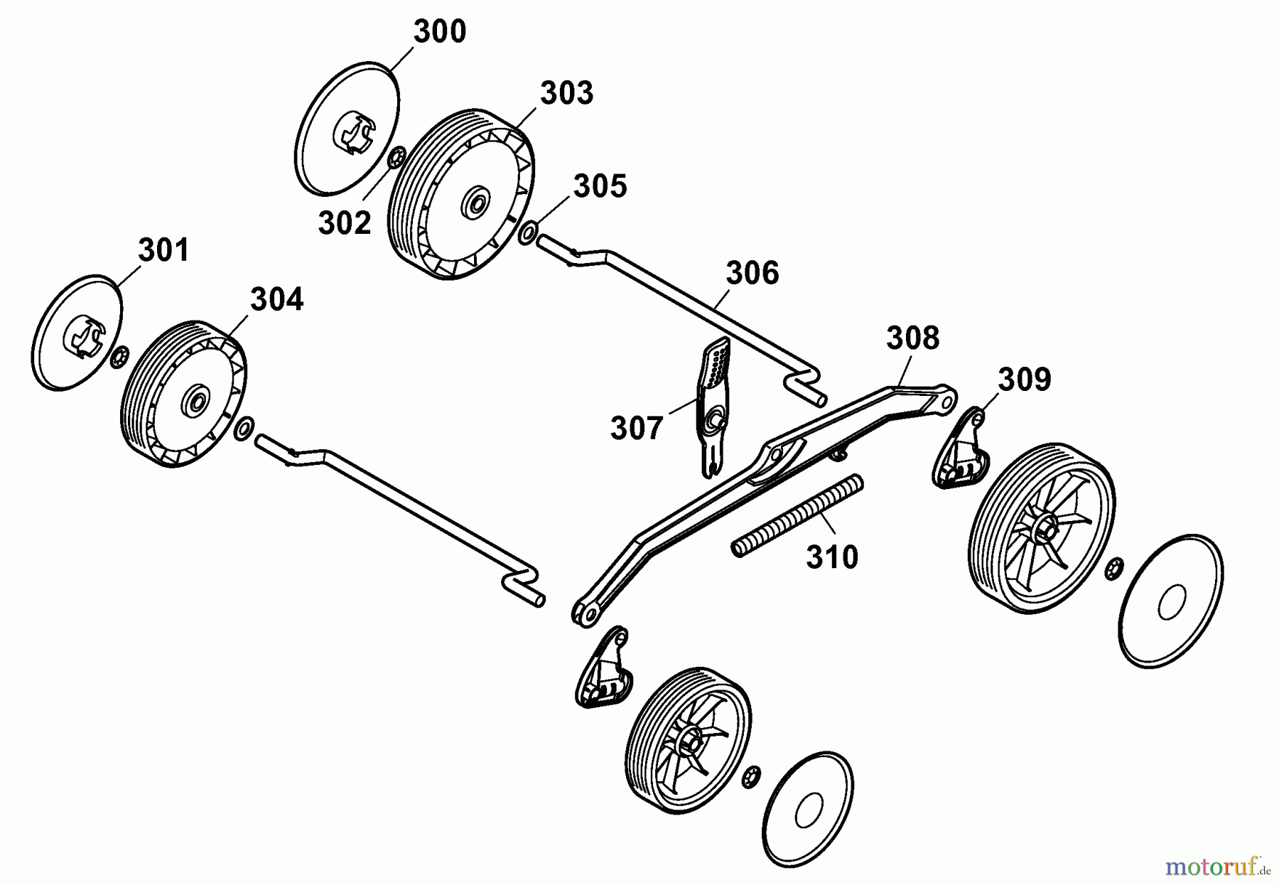  Wolf-Garten Electric mower Power Edition 37 E 4927003 Series D  (2007) Wheels, Cutting hight adjustment