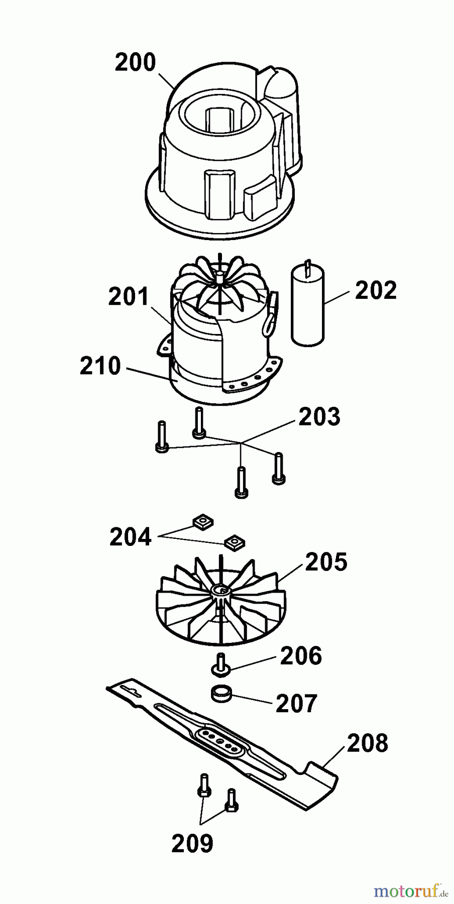  Wolf-Garten Electric mower Power Edition 37 E 4927003 Series D  (2007) Blade, Blade adapter, Engine