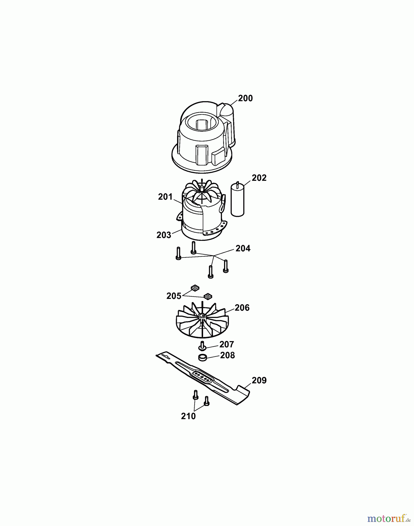  Wolf-Garten Electric mower Power 1500 4927008 Series B  (2007) Blade, Blade adapter, Engine