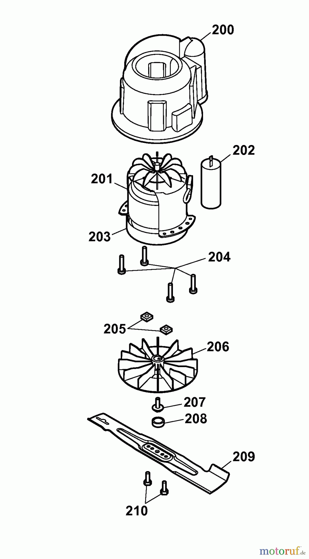  Wolf-Garten Electric mower Power 1500 4927008 Series C  (2008) Blade, Blade adapter, Engine