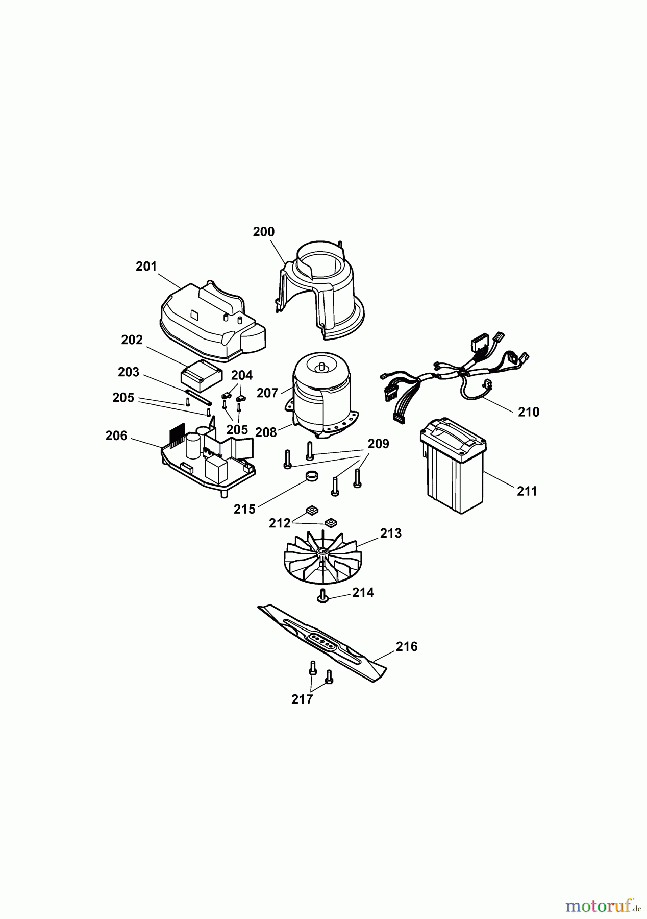  Wolf-Garten Hybrid mower Hybrid Power 37 4939002 Series B  (2009) Blade, Blade adapter, Engine