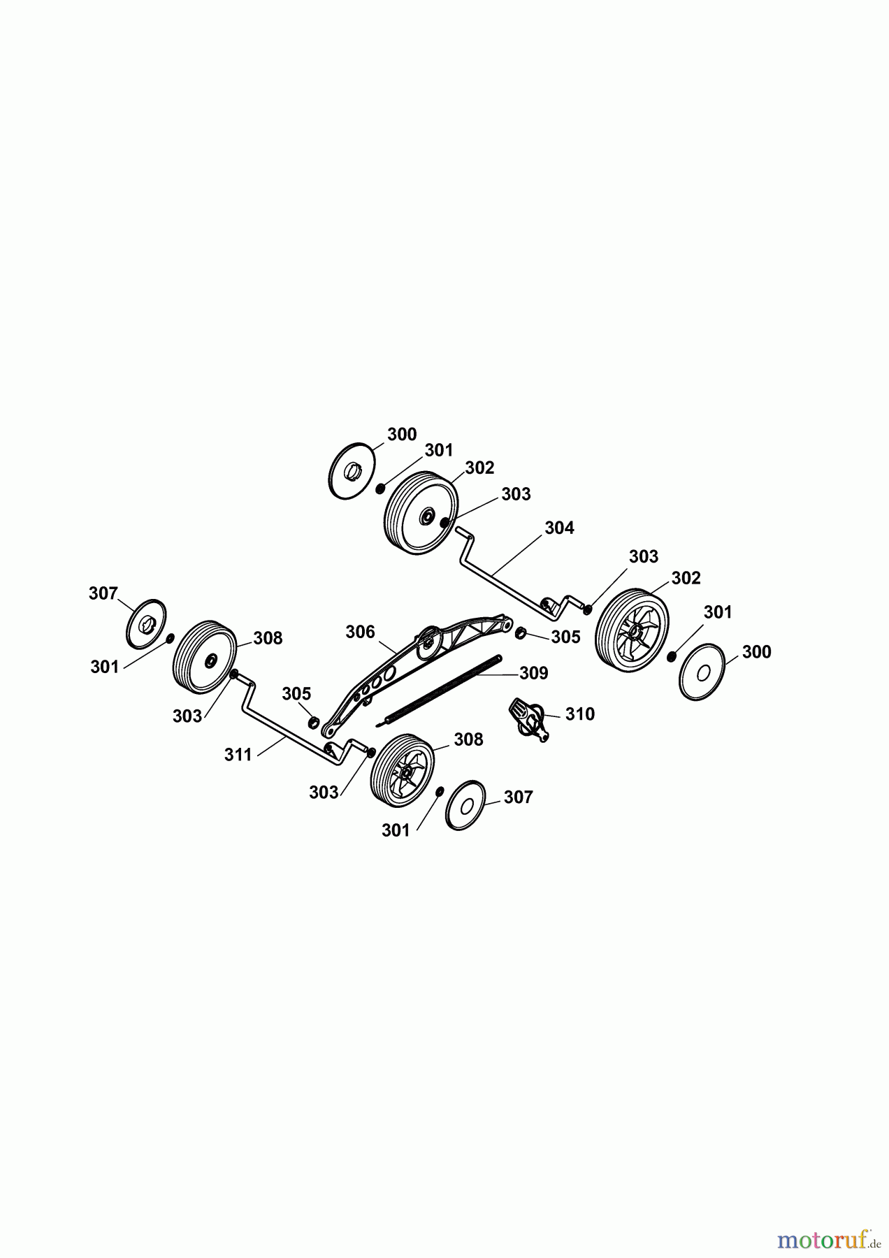  Wolf-Garten Hybrid mower Hybrid Power 40 4949002 Series B  (2009) Height adjustment, Wheels