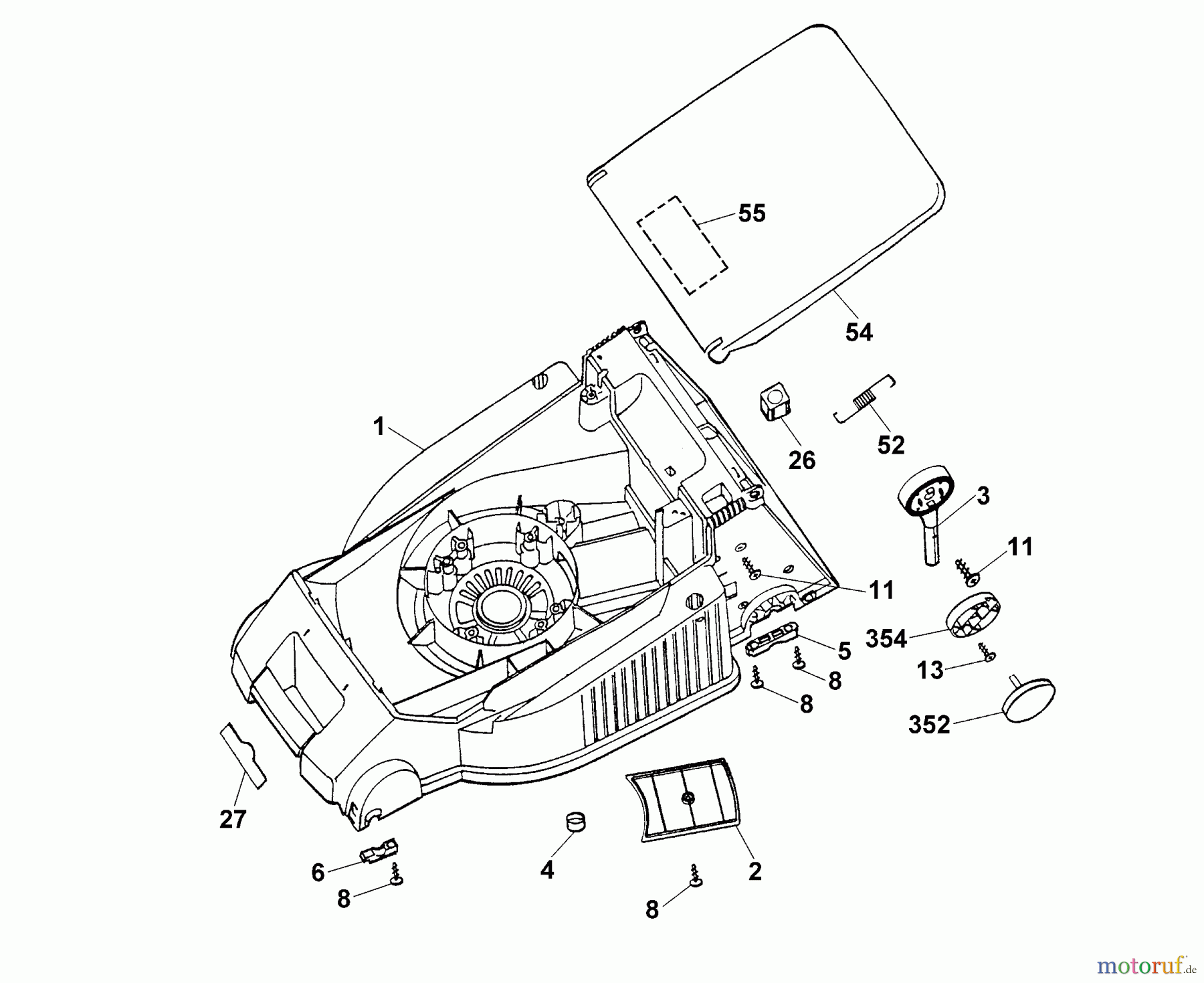  Wolf-Garten Electric mower 6.40 E 4950000 Series A  (1999) Deck housing