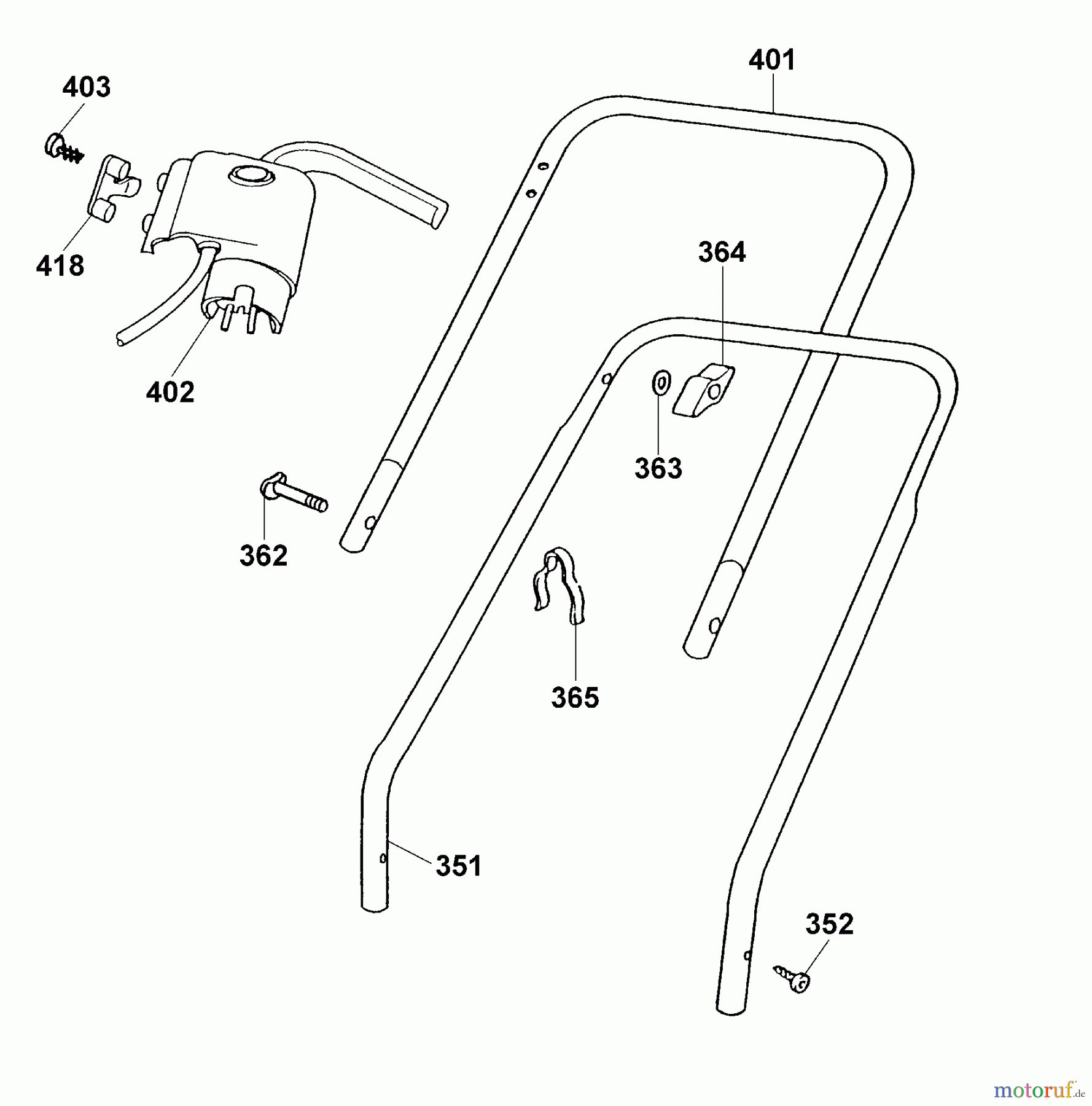  Wolf-Garten Electric mower 2.40 E 4961000 Series A  (1999) Handle