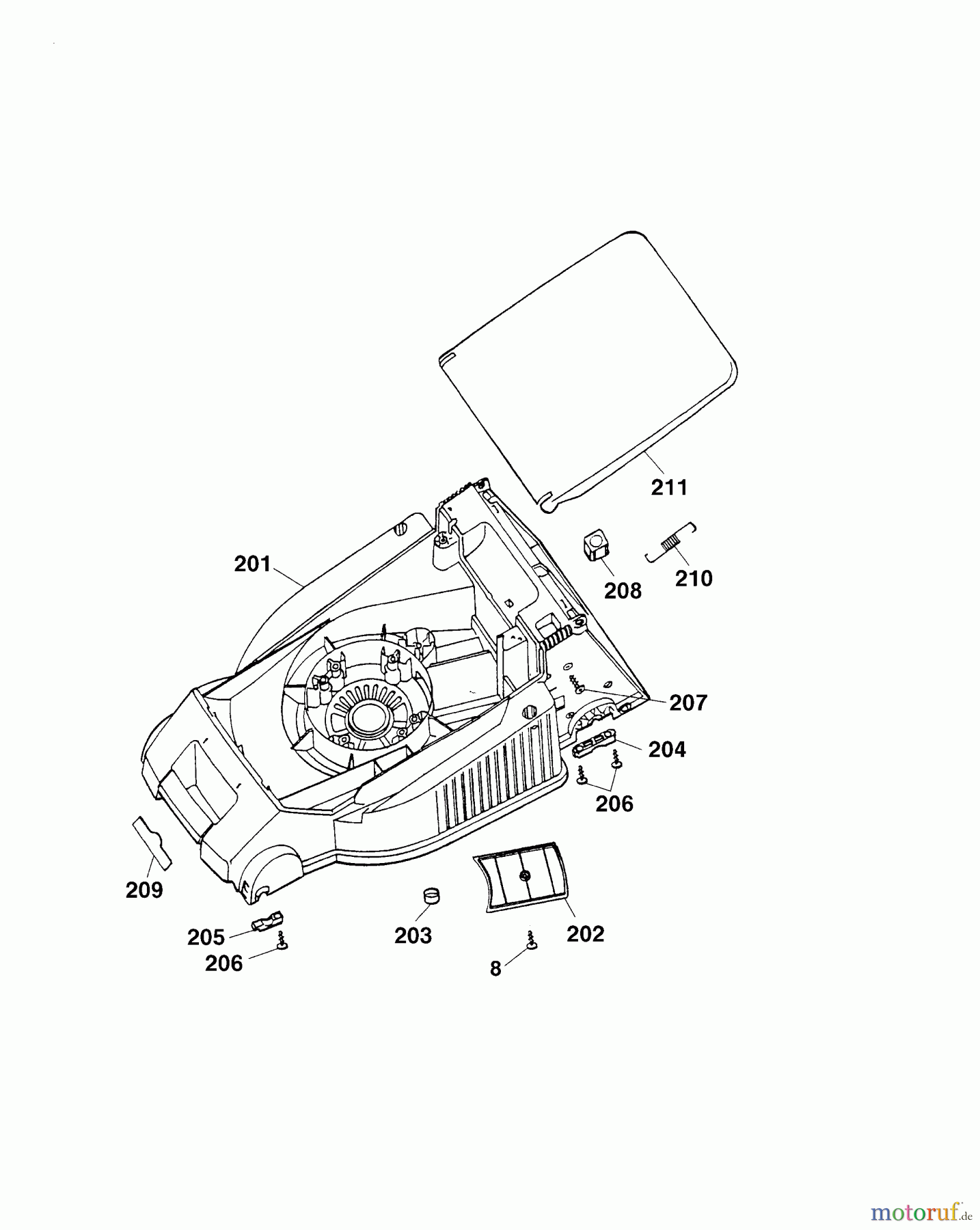  Wolf-Garten Electric mower 2.40 E 4961680 Series F  (2007) Deck housing