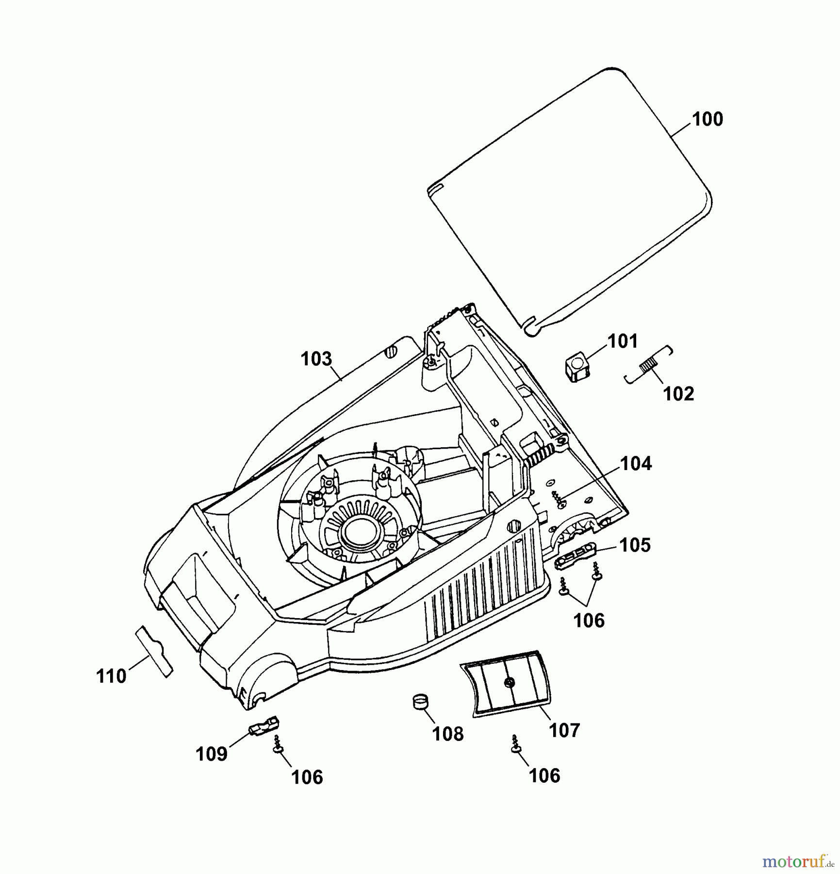  Wolf-Garten Electric mower 2.40 E 4961683 Series E  (2006) Deck housing