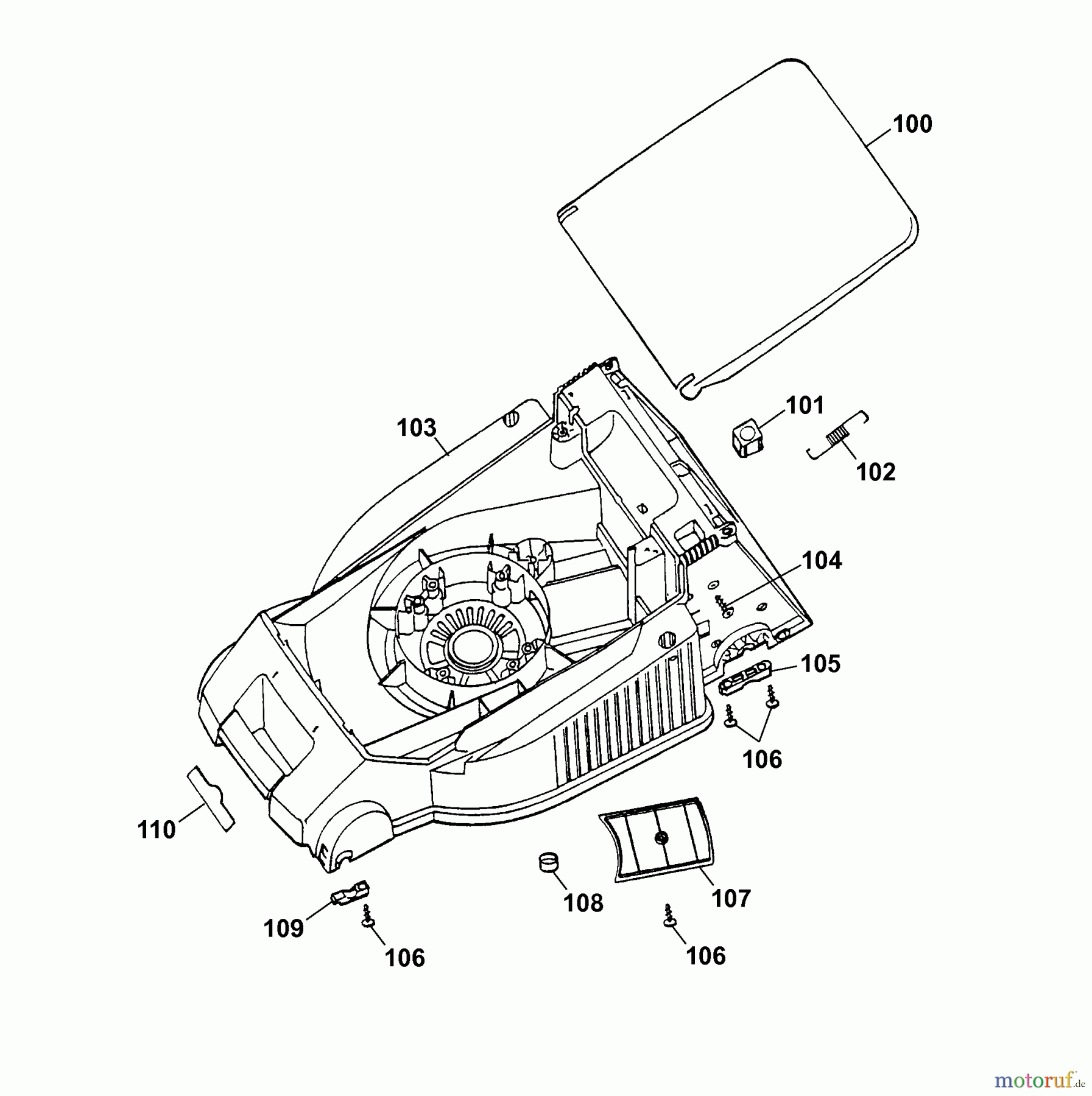  Wolf-Garten Electric mower 2.40 E 4961685 Series G  (2006) Deck housing