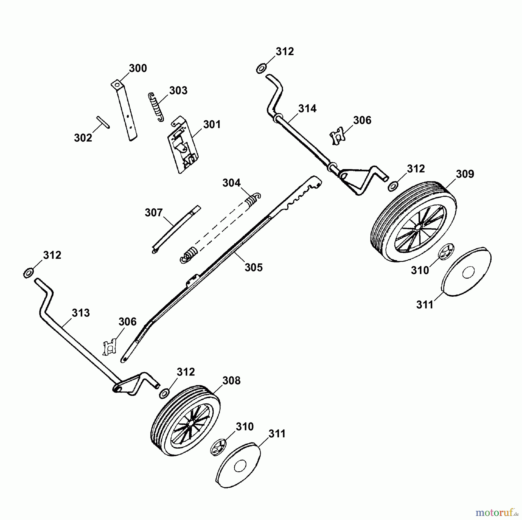  Wolf-Garten Electric mower 2.40 E 4961685 Series F  (2006) Wheels, Cutting hight adjustment