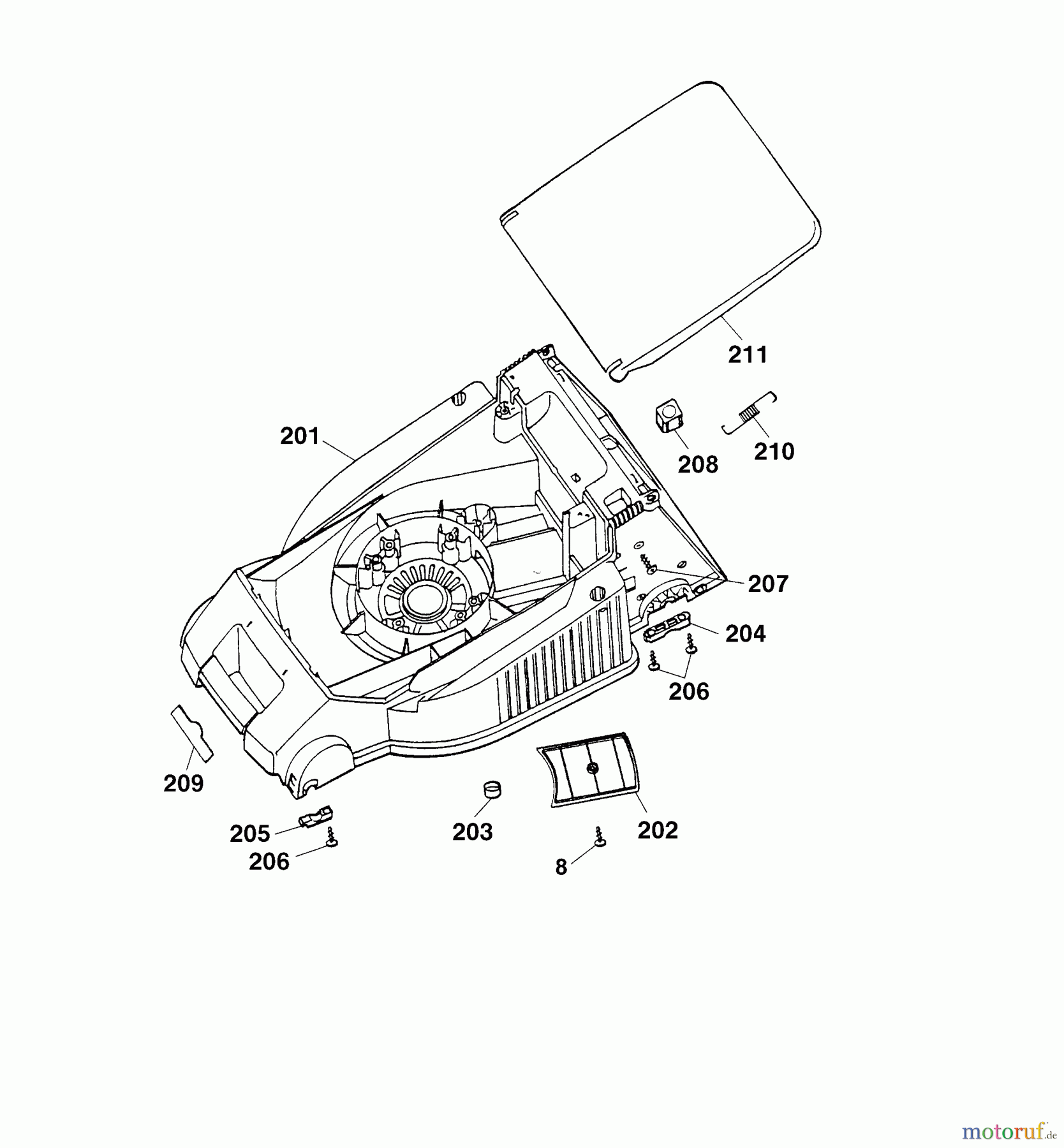  Wolf-Garten Electric mower 2.40 E 4961688 Series E  (2005) Deck housing