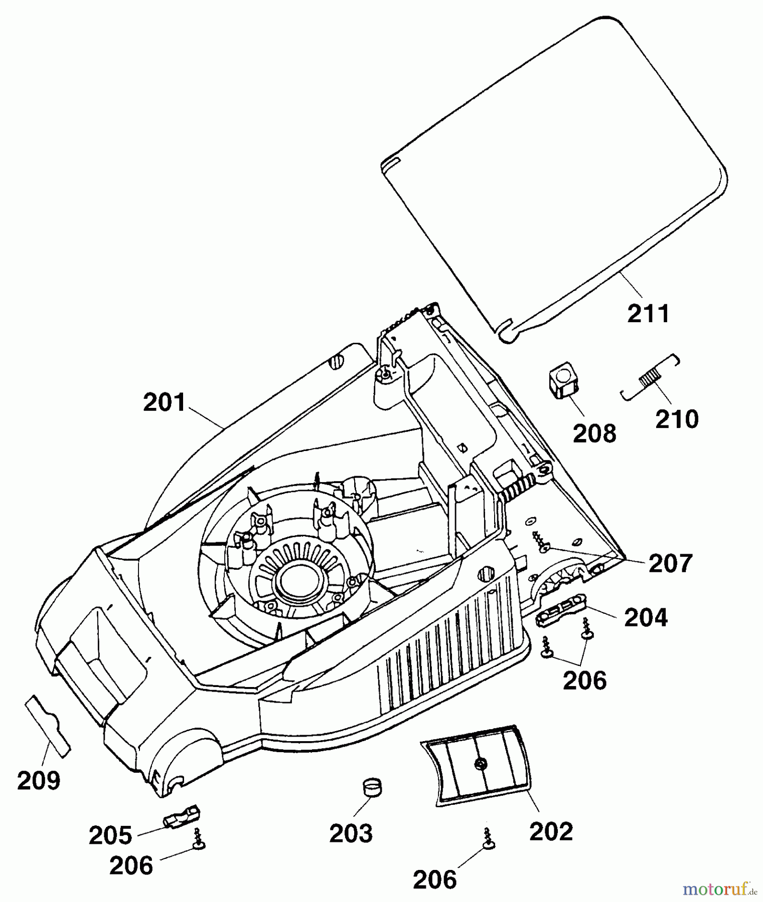  Wolf-Garten Electric mower 2.40 XC 4961786 Series B  (2007) Deck housing