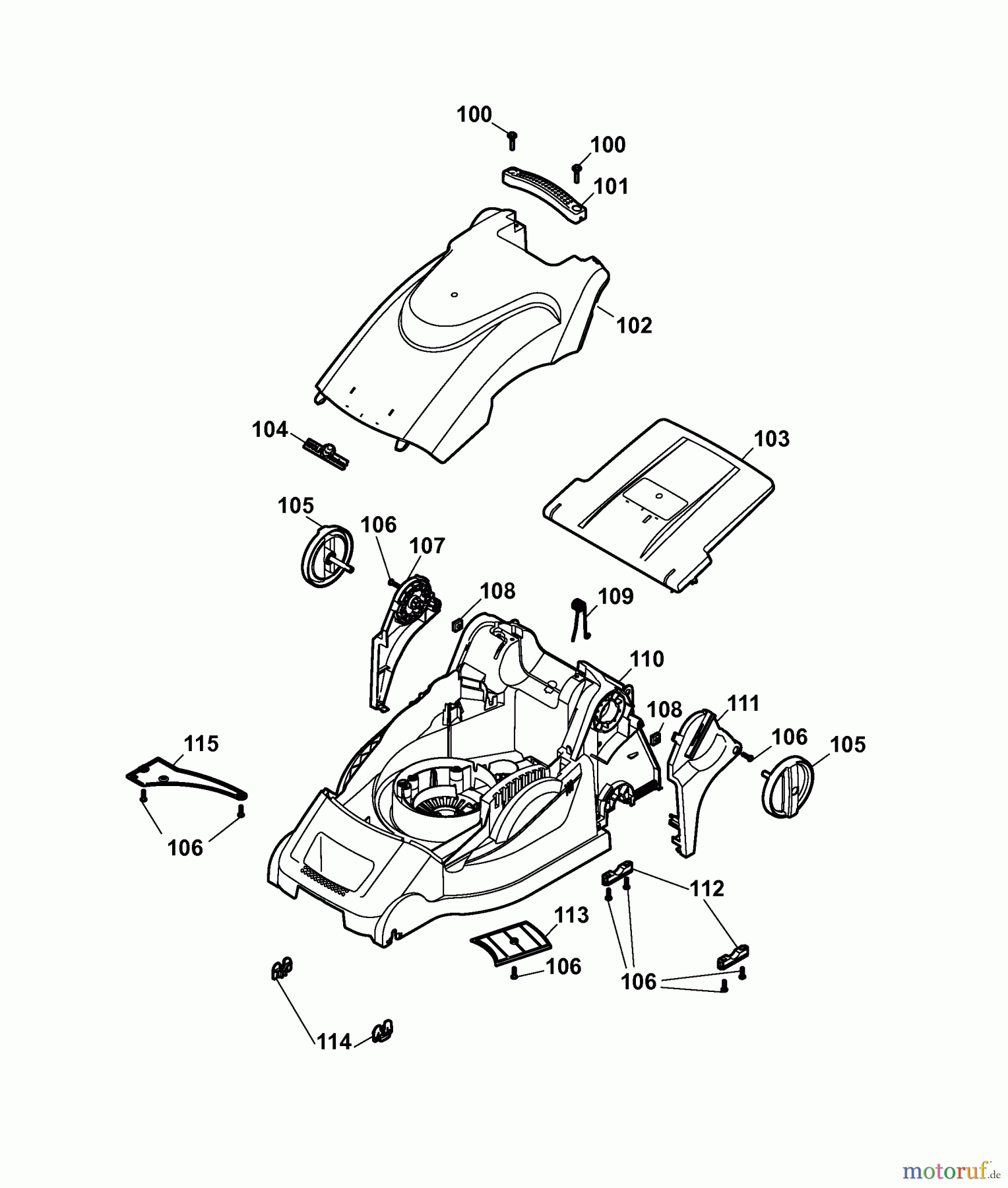  Wolf-Garten Electric mower 2.40 E-1 4968000 Series B  (2008) Deck housing