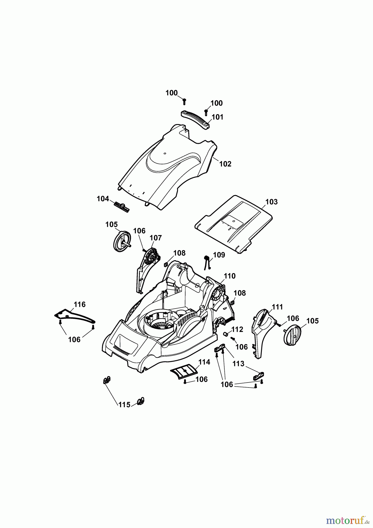  Wolf-Garten Electric mower 2.40 XM 4968004 Series C  (2009) Deck housing