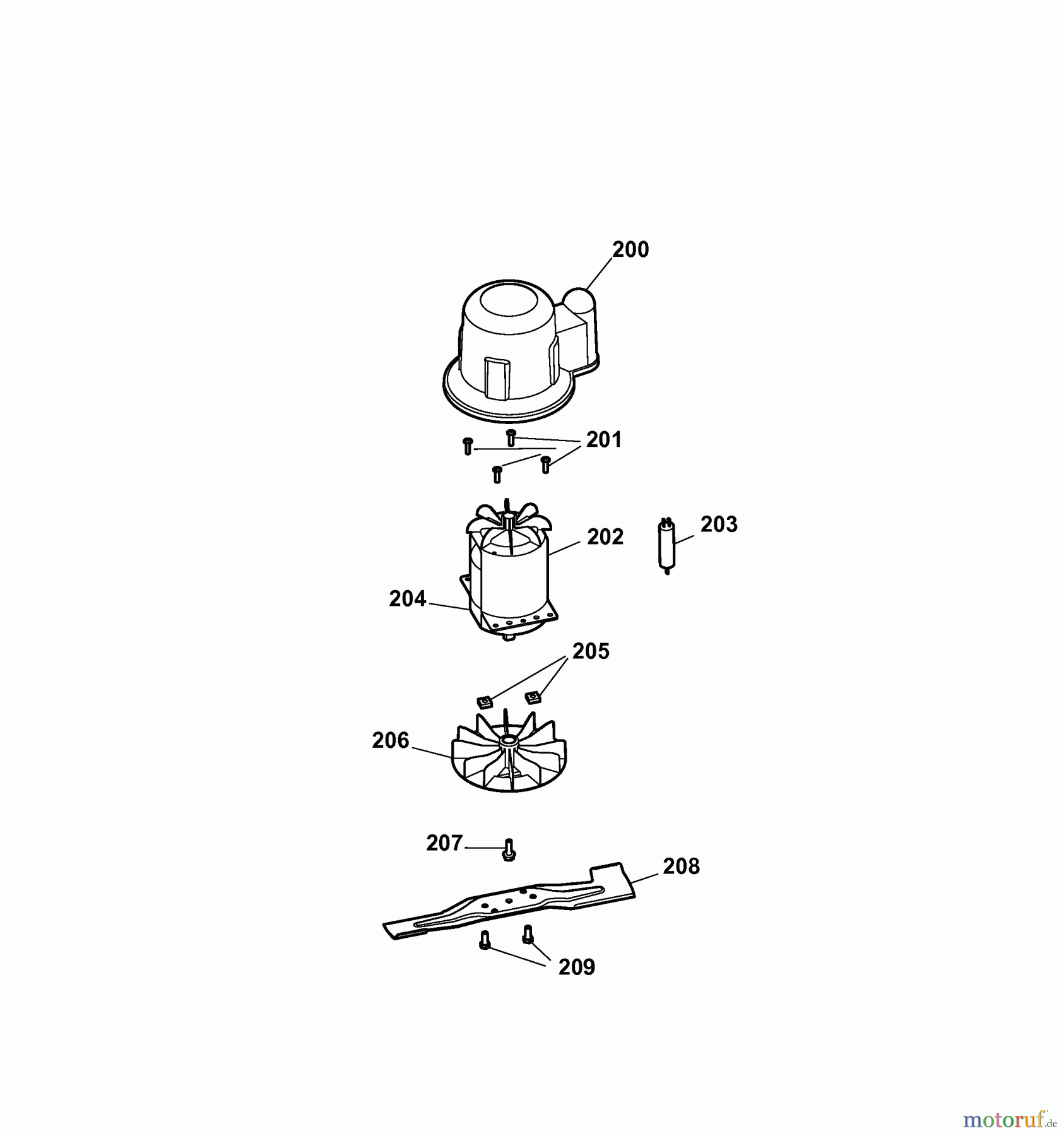  Wolf-Garten Electric mower HE 40 4968007 Series A  (2007) Blade, Blade adapter, Engine